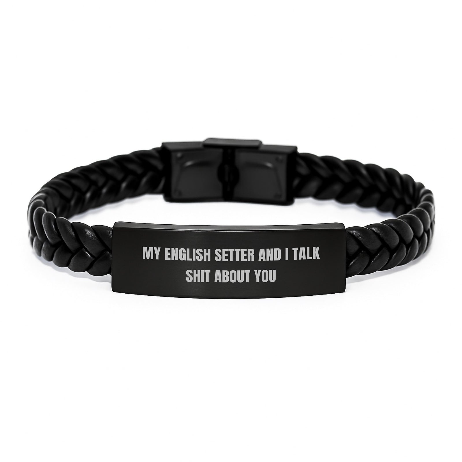Birthday Gift English Setter Interlaced Leather Bracelet for Her Present - Image 1
