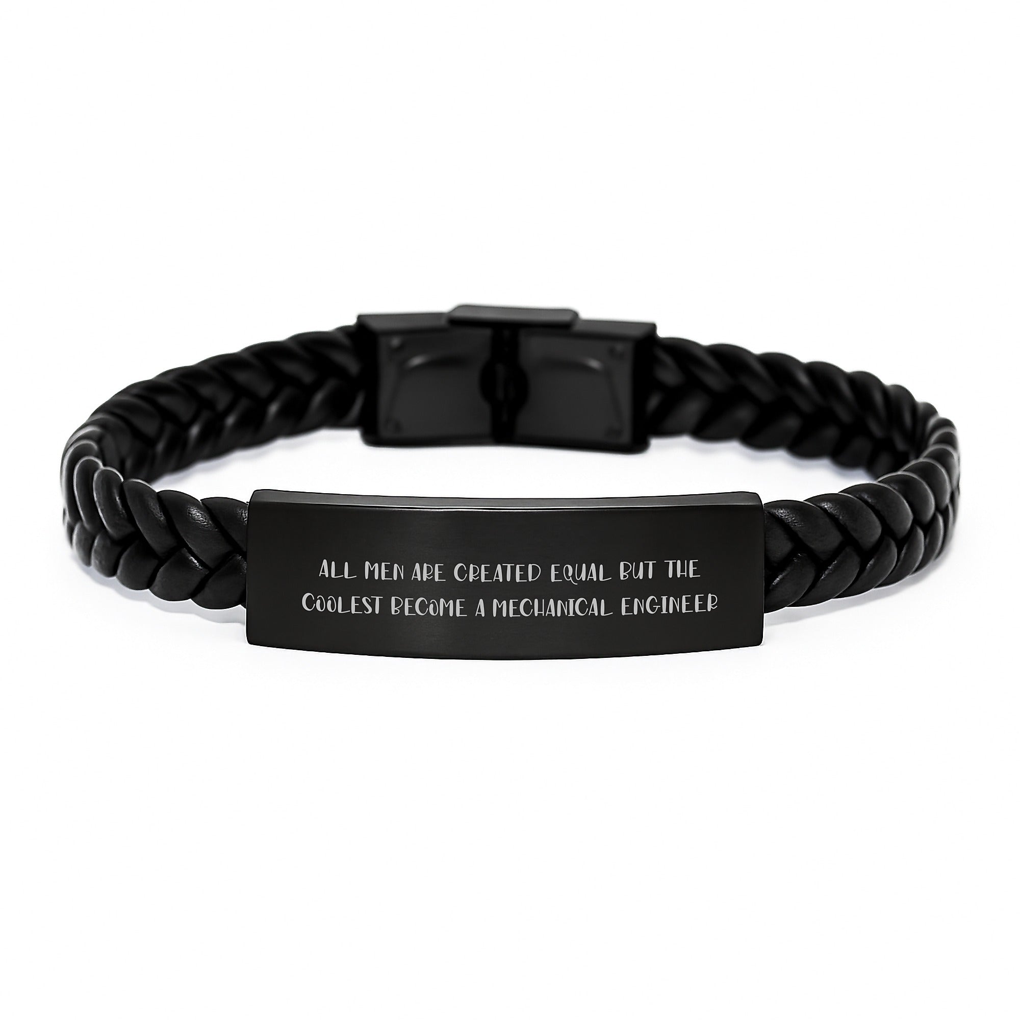 Mechanical Engineer Gifts Funny Quote Interlaced Leather Bracelet for Men from Friends Birthday Unique - Image 1