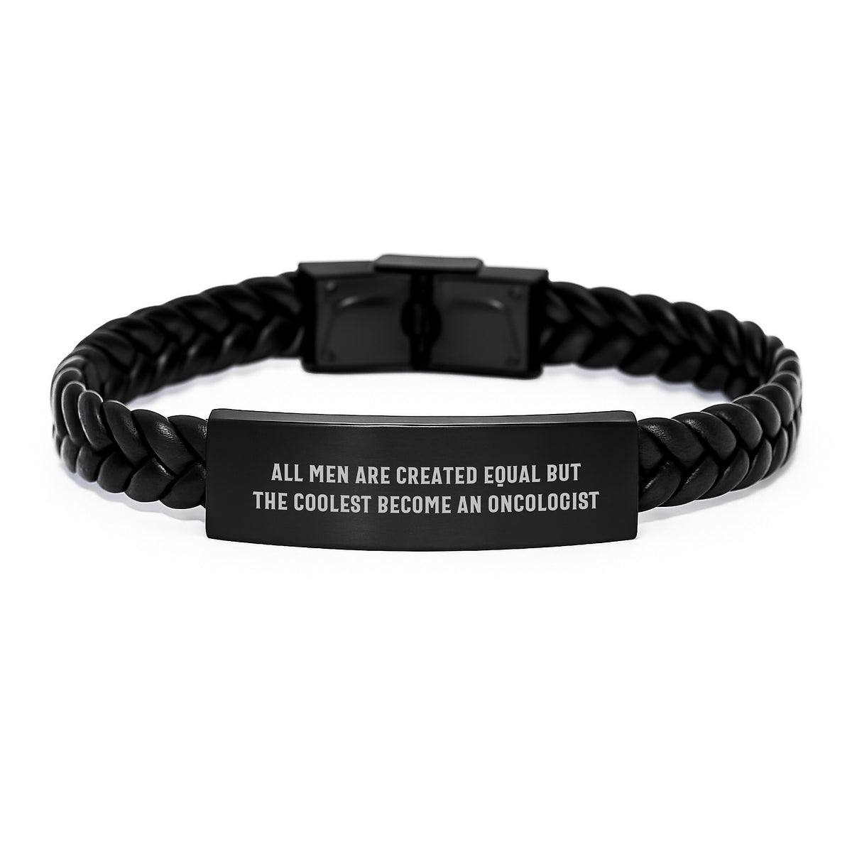 Funny Quotes for Oncologist Men Christmas Unique Gifts from Friends, Inspirational Interlaced Leather Bracelet for Oncologist Men, Gifts for Men, Oncologist Gifts - Image 1