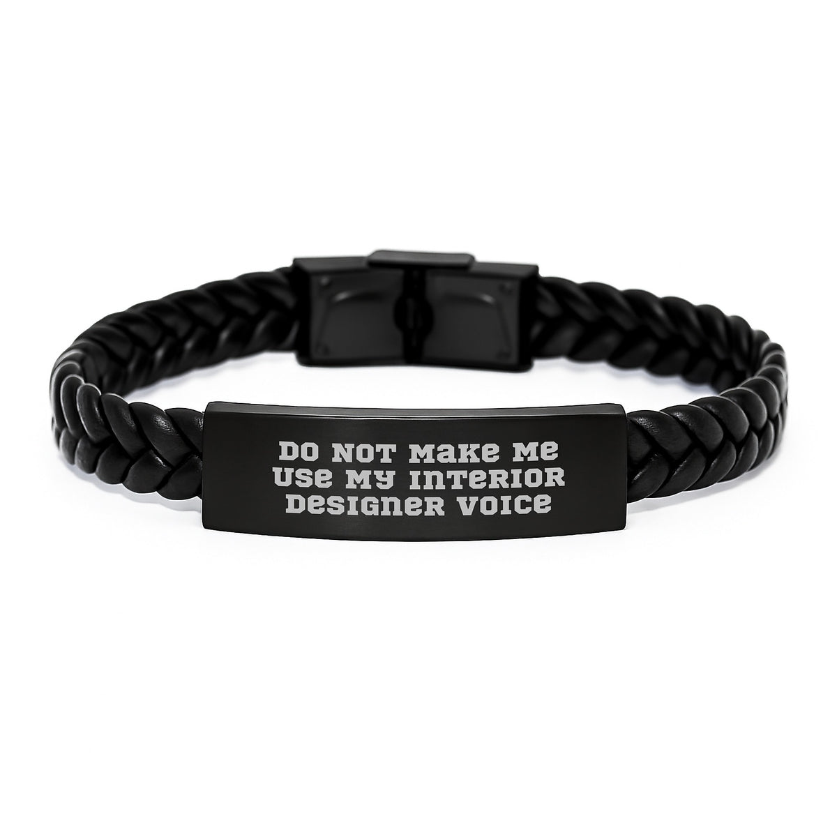 Sarcastic Interior Designer Voice Leather Bracelet Gift for Friends - Image 1