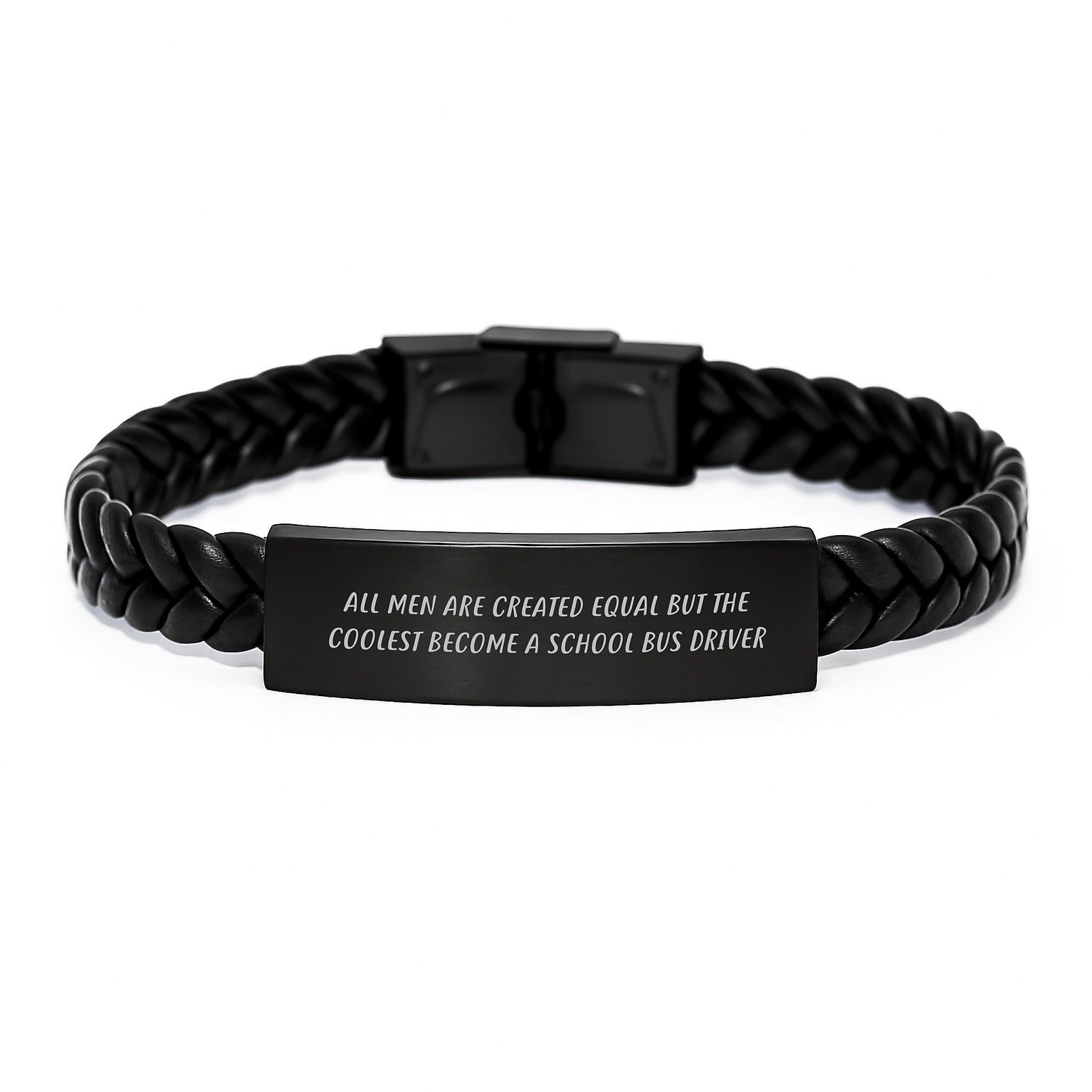 Funny School Bus Driver Gifts for Men - Interlaced Leather Bracelet with Cool Quote, Perfect Christmas Unique Gifts from Friends - Image 1