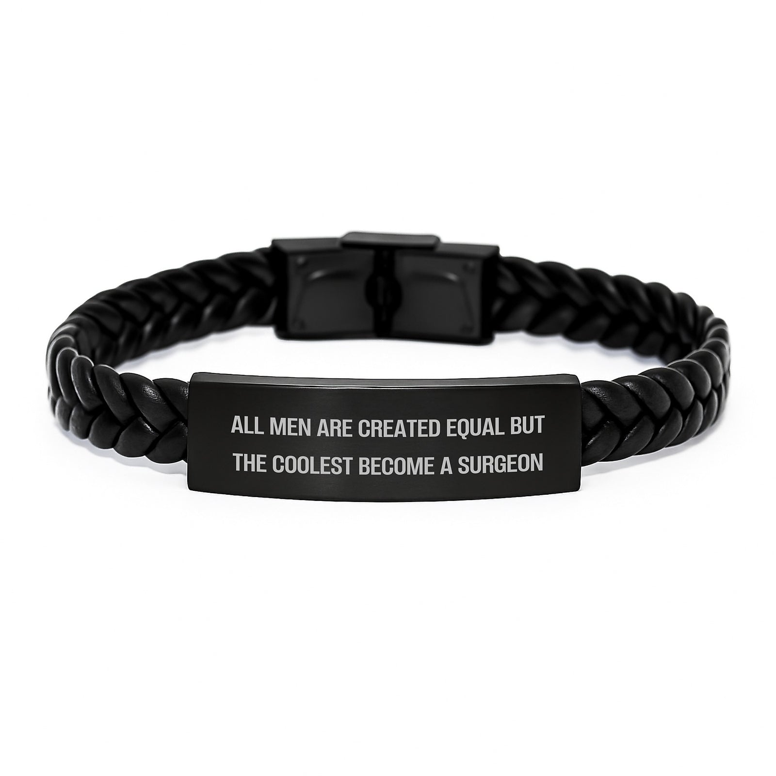 Unique Interlaced Leather Bracelet for Surgeons, Funny Quote Gifts for Men, Christmas Unique Gifts from Friends, Funny Men's Leather Wristband for Surgeons - Image 1