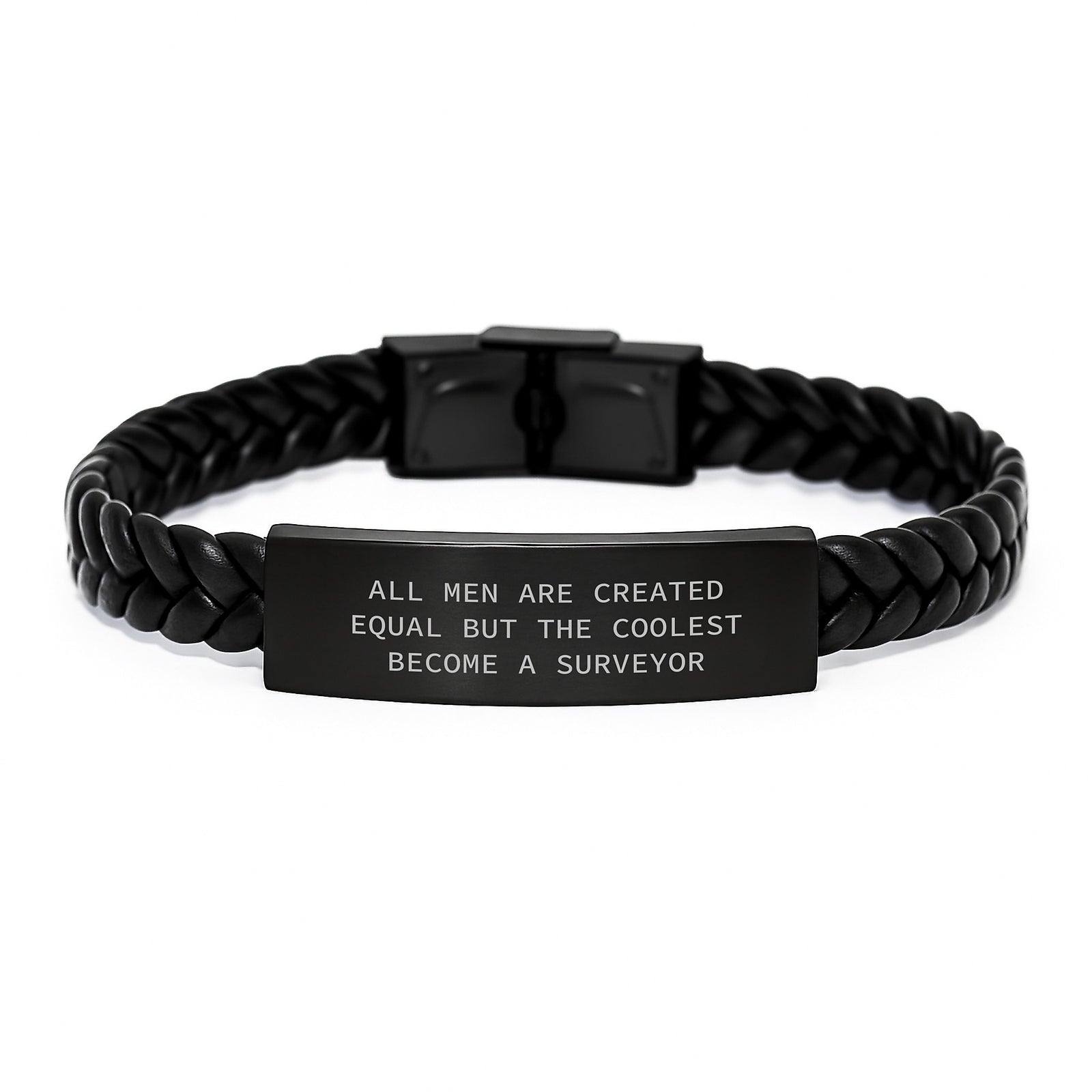 Funny Surveyor Gifts from Men, Unique Interlaced Leather Bracelet for Surveyor, Christmas Unique Gifts - Image 1