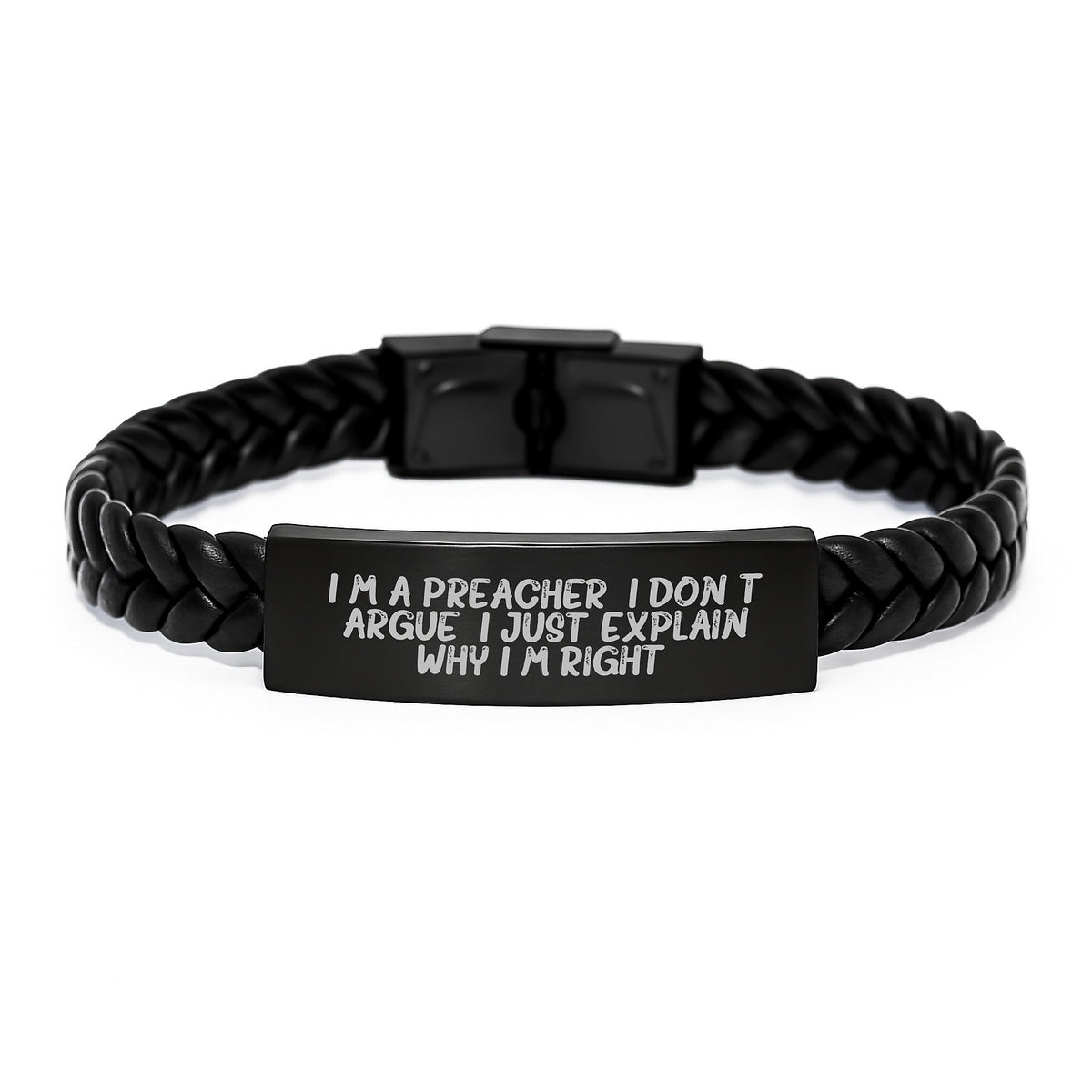 Preacher Interlaced Leather Bracelet for a Best Friend Birthday Gift - Image 1