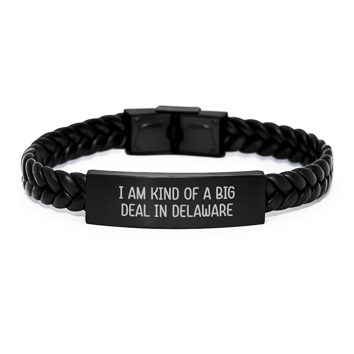 Funny Delaware Gifts Interlaced Leather Bracelet, Gifts from Friends and Family for Birthday Delaware Men and Women - Image 1