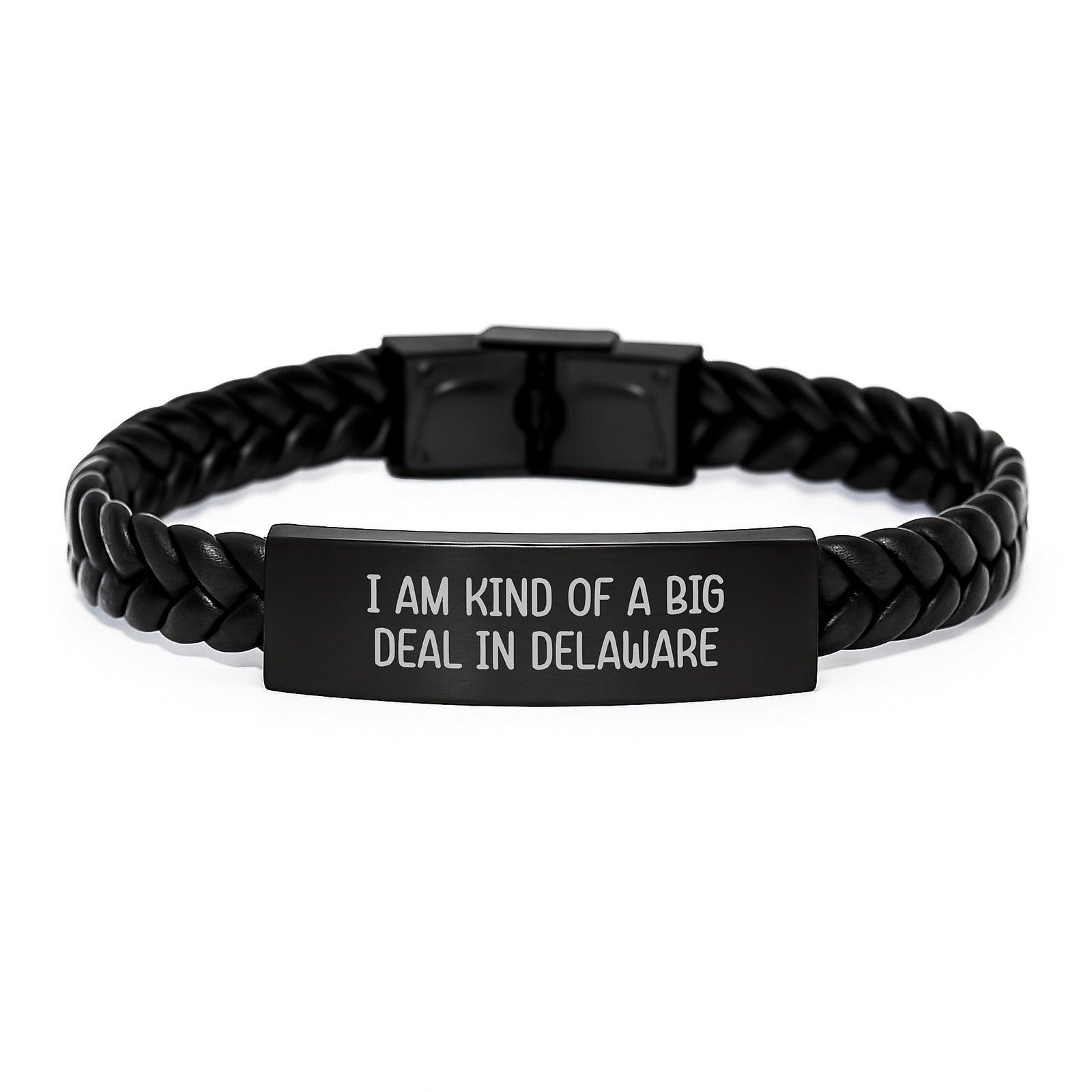 Funny Delaware Gifts Interlaced Leather Bracelet, Gifts from Friends and Family for Birthday Delaware Men and Women - Image 1