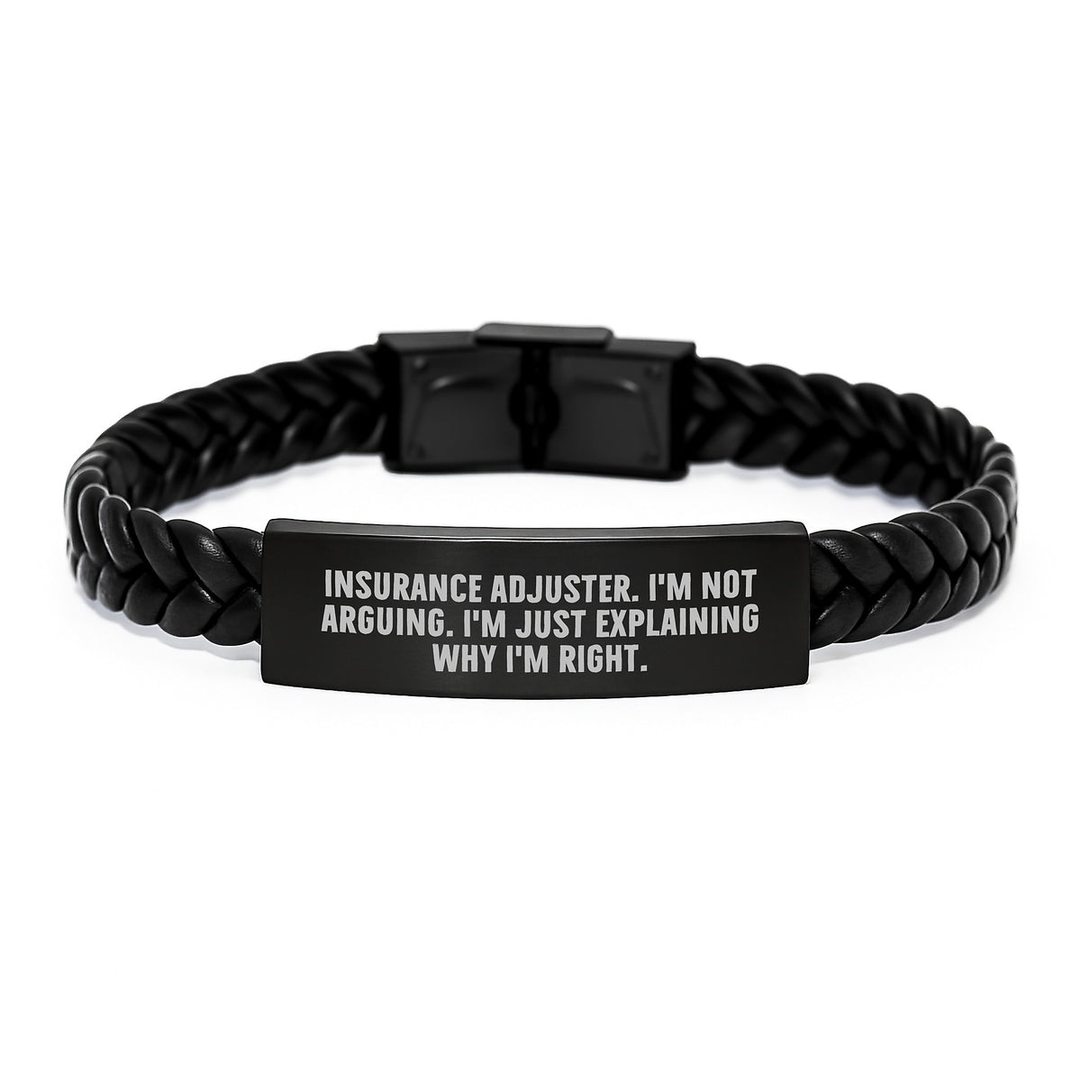 Insurance Adjuster Funny Quote Interlaced Leather Bracelet Gifts for Men, Women, Friends, Coworkers, Family, Valentine's Unique Gifts from Men, Women, Friends, Coworkers, Family - Image 1
