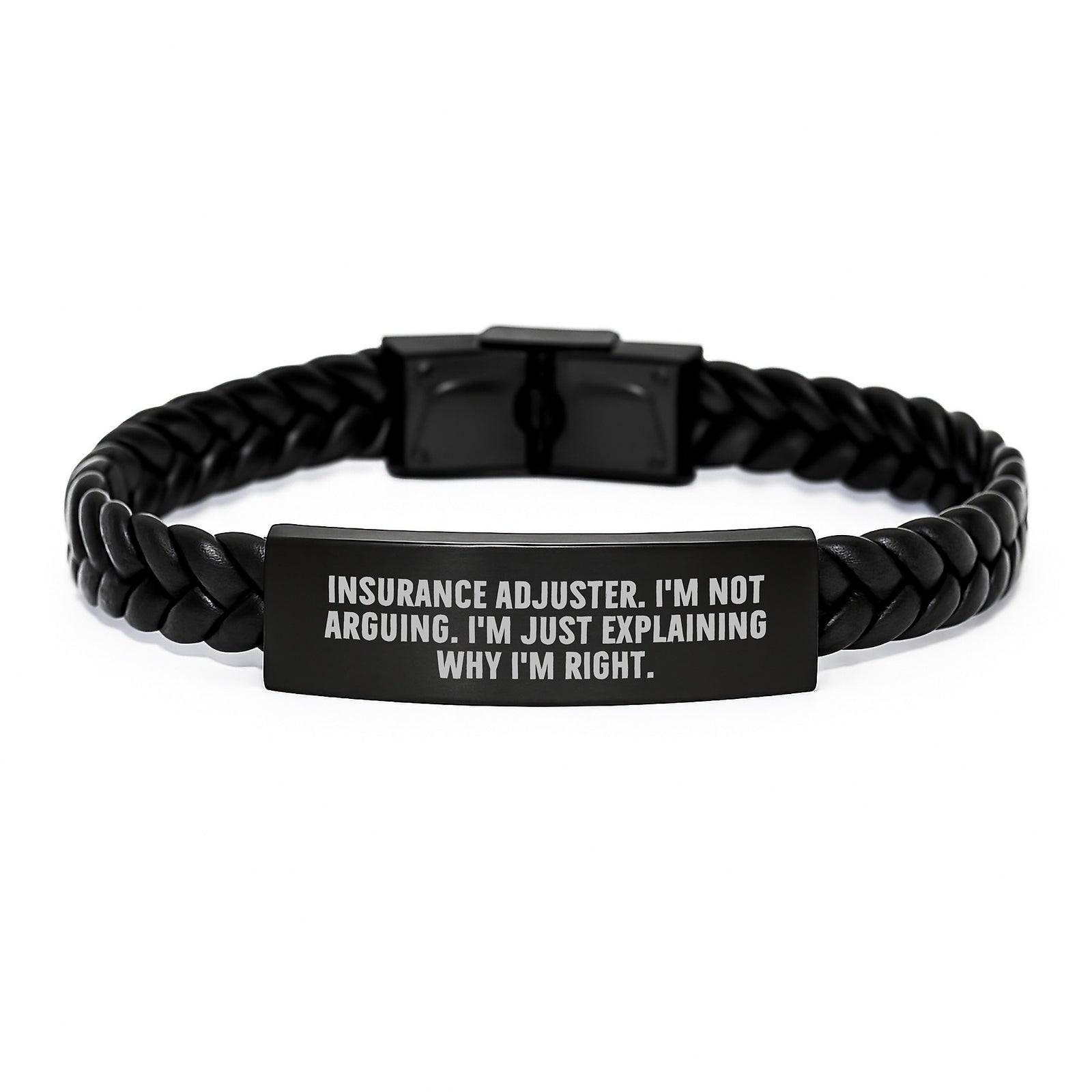 Insurance Adjuster Funny Quote Interlaced Leather Bracelet Gifts for Men, Women, Friends, Coworkers, Family, Valentine's Unique Gifts from Men, Women, Friends, Coworkers, Family - Image 1
