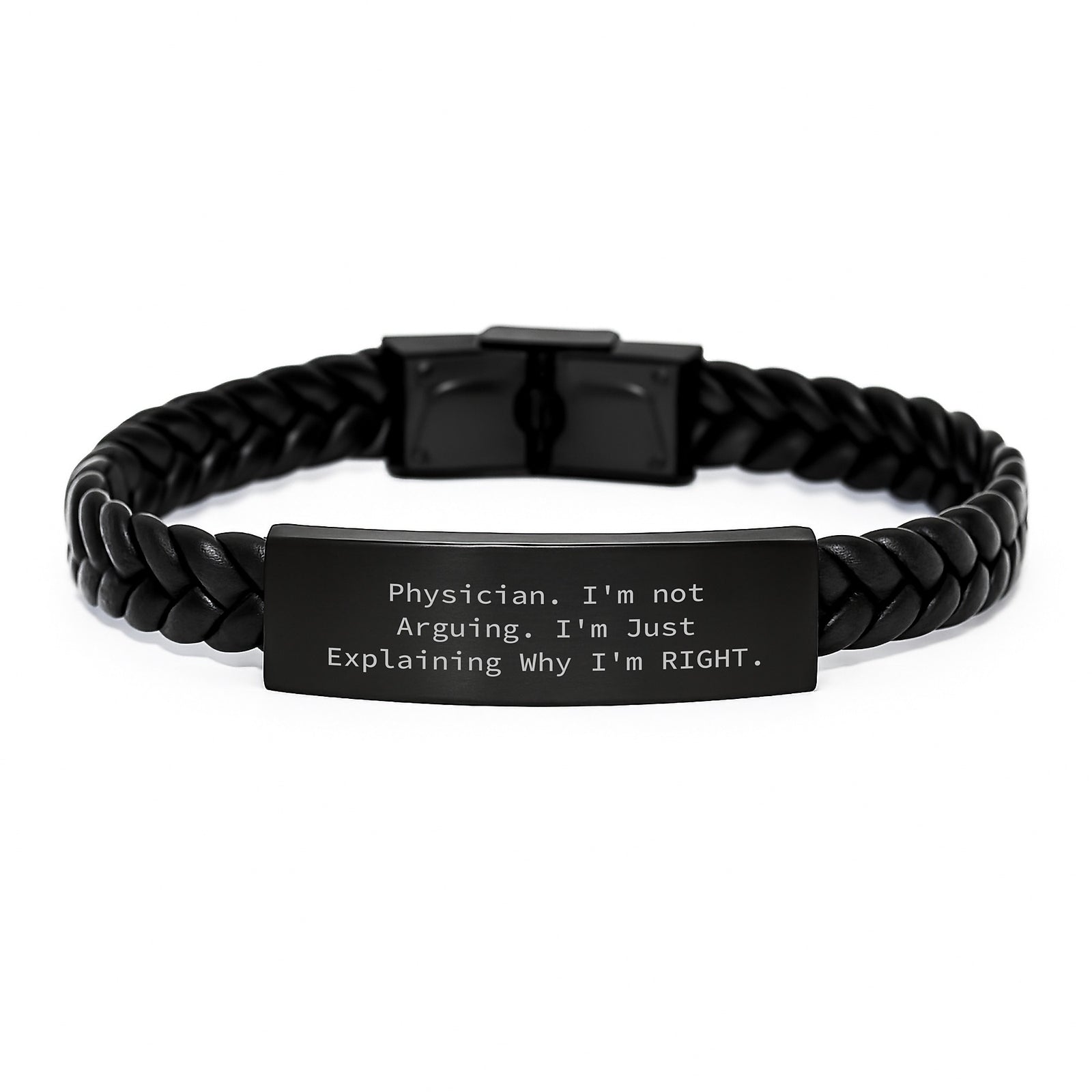 Birthday Gift for Her Physician Keepsake Interlaced Leather Bracelet - Image 1