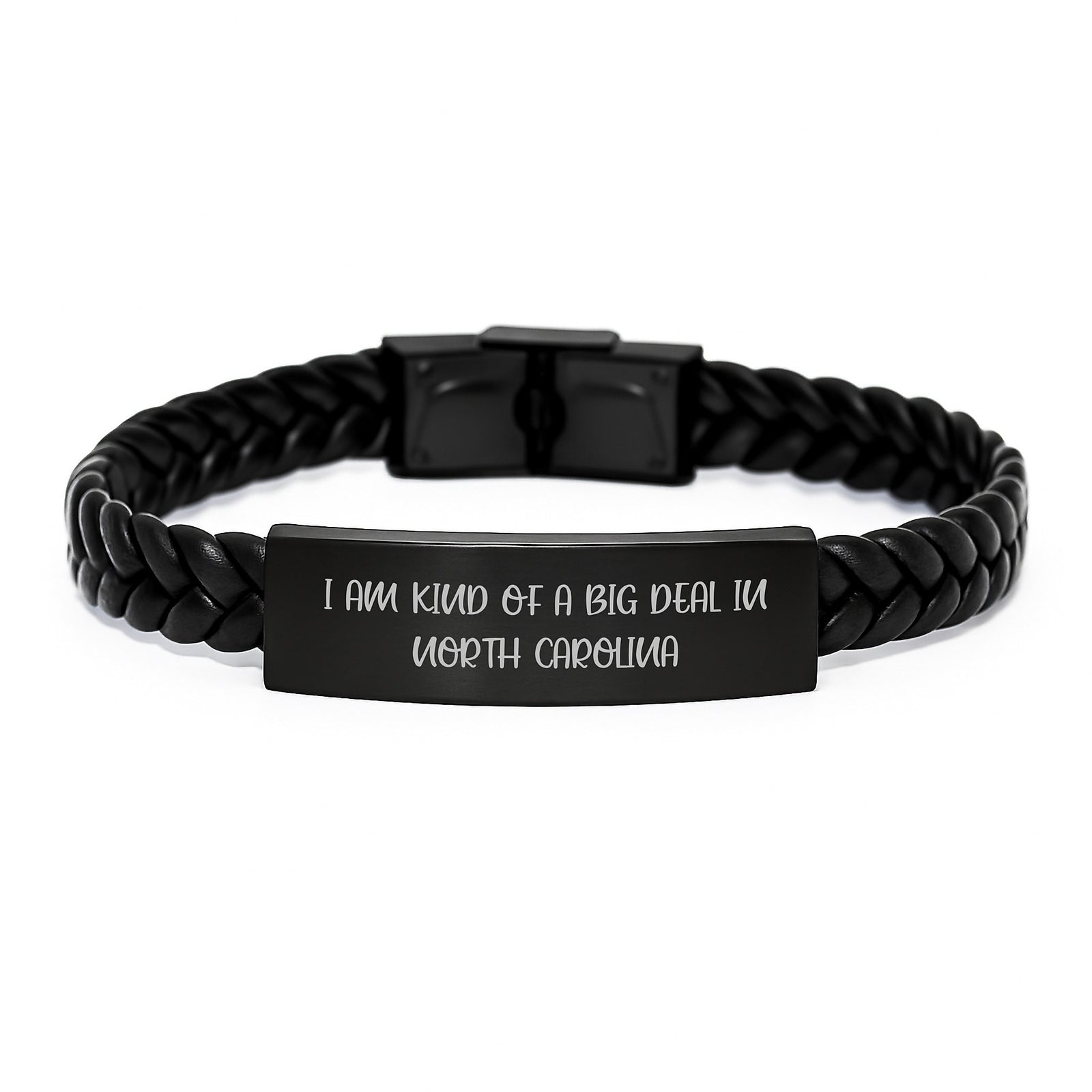 North Carolina Gifts from Friends Interlaced Leather Bracelet, Funny Quote I Am Kind Of A Prime Selection In North Carolina Christmas Unique Accessories for Men and Women - Image 1