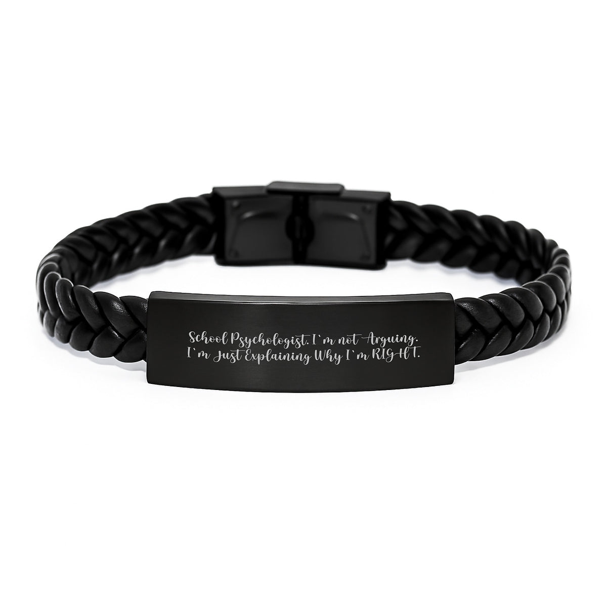 School Psychologist Interlaced Leather Bracelet for Him Christmas Gift - Image 1