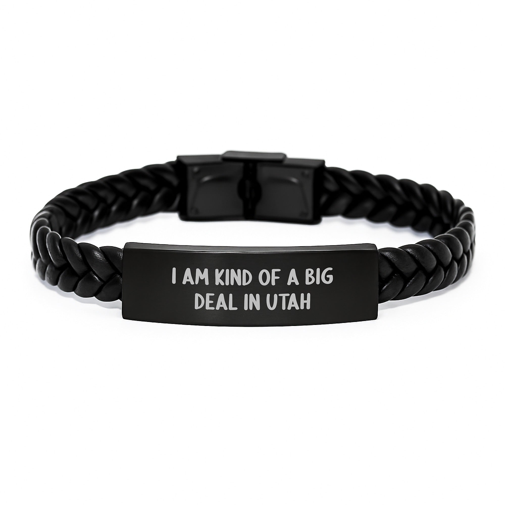 Utah Unique Gifts from Friends, 'I Am Kind Of A Prime Selection In Utah' Interlaced Leather Bracelet for Men and Women, Birthday Unique Gifts for Family, Coworkers - Image 1