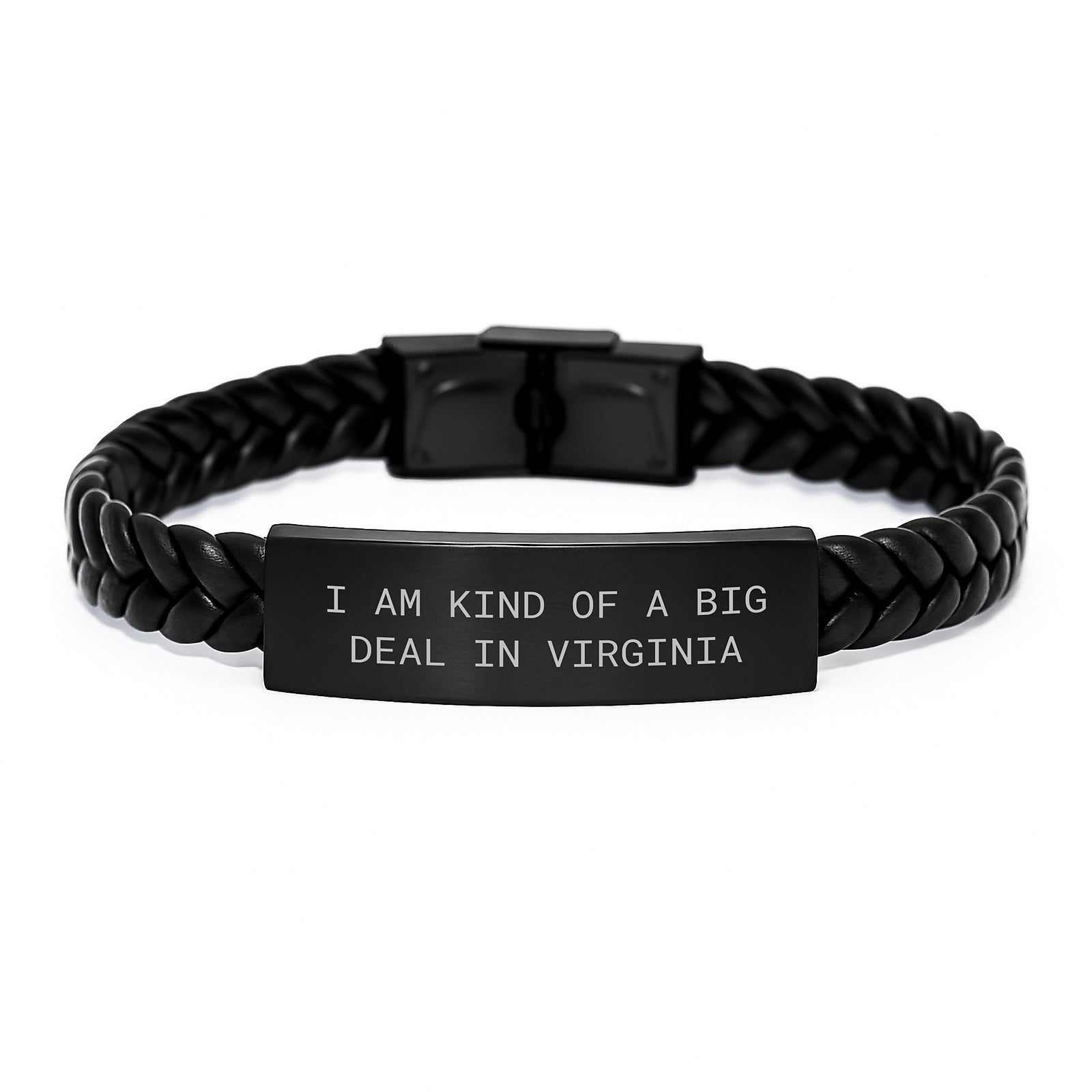 Funny Virginia Interlaced Leather Bracelets Gifts from Friends to Men Women Family Coworkers - Unique Christmas Unique Gifts for Virginia - Image 1