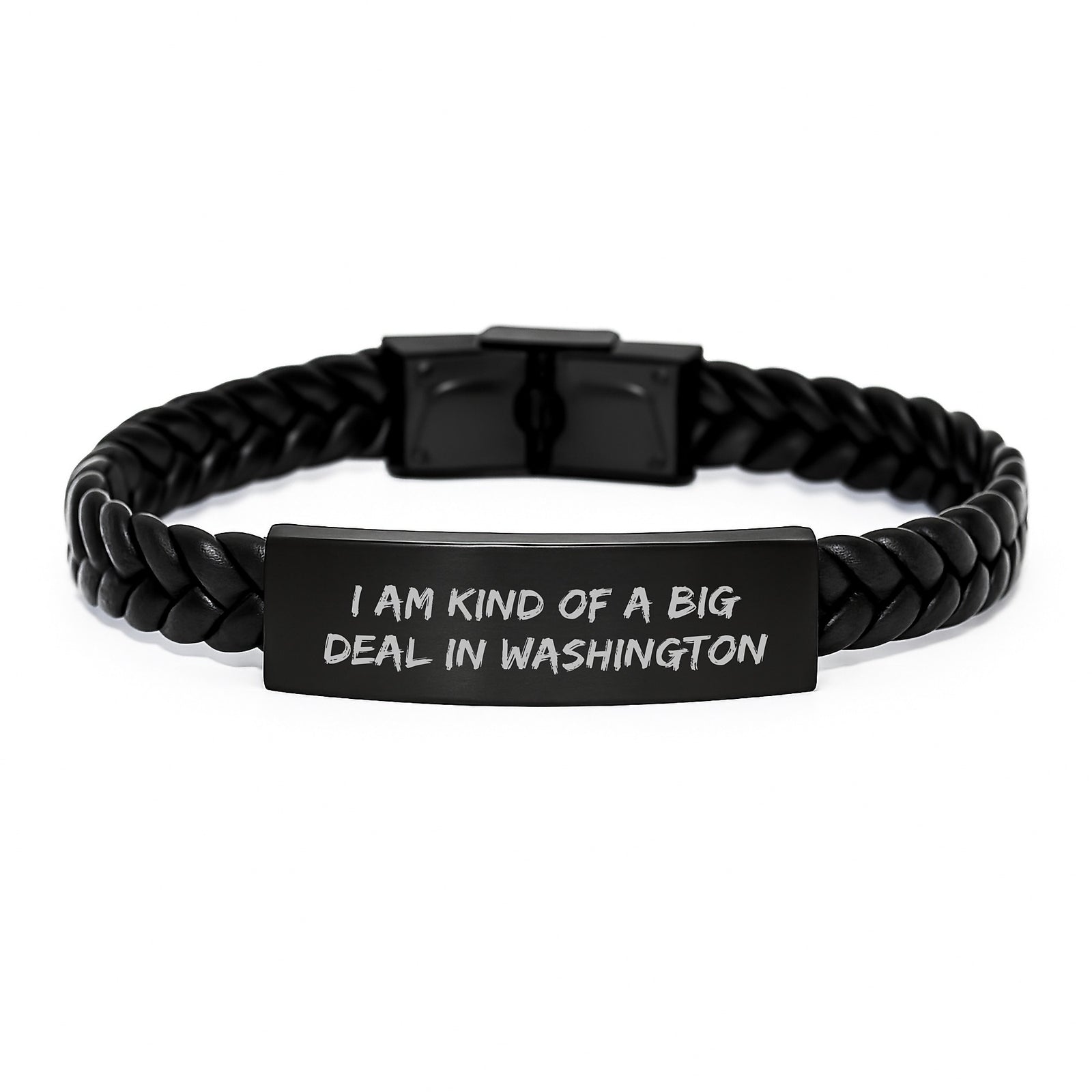 Kind of a Prime Selection Washington Interlaced Leather Bracelet Gifts for Him Men Friends Coworkers Family - Christmas Unique - Image 1