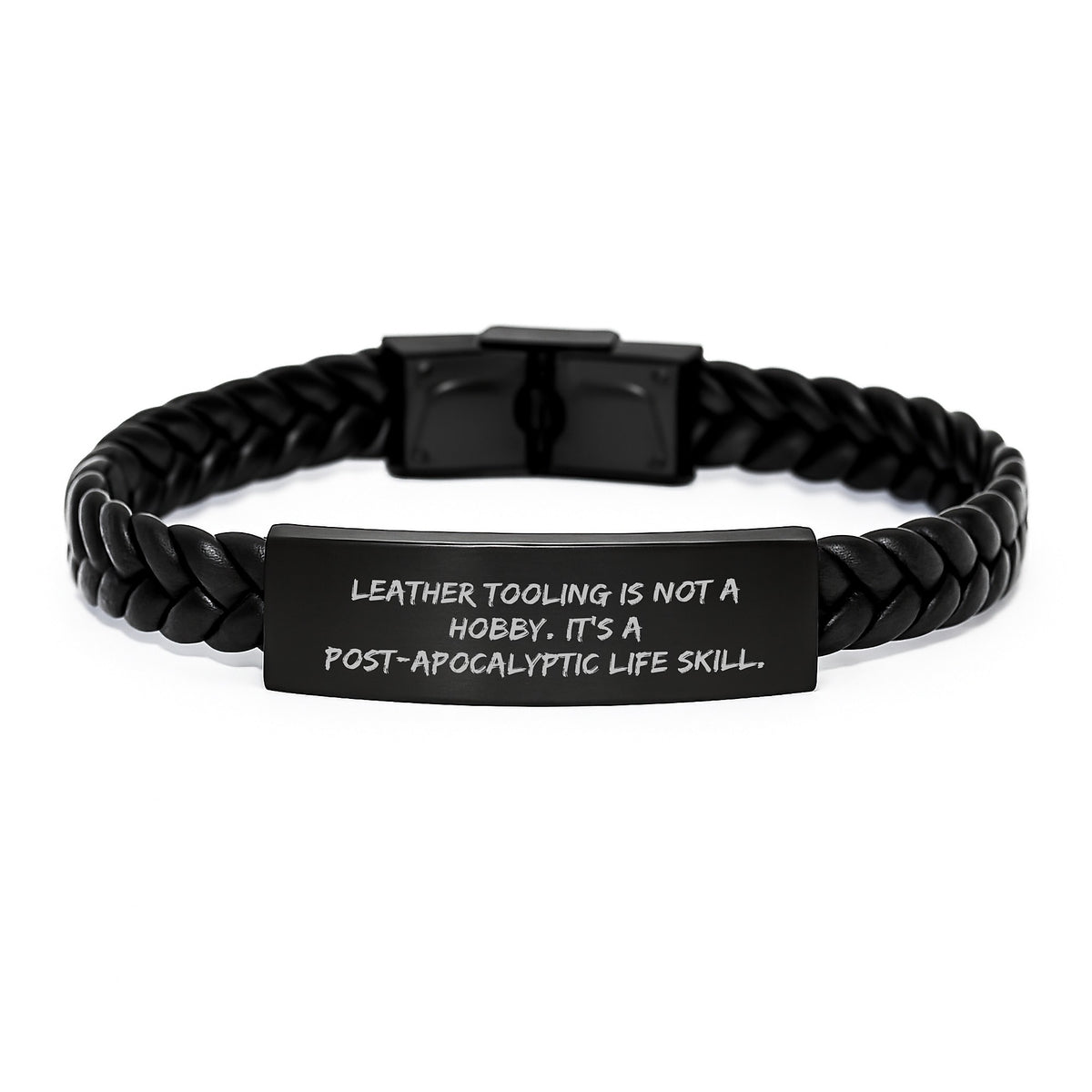 Funny Leather Tooling Gifts for Men Friends - Interlaced Leather Bracelet, Gifts from Men to Leather Tooling Enthusiasts on Birthday - Image 1