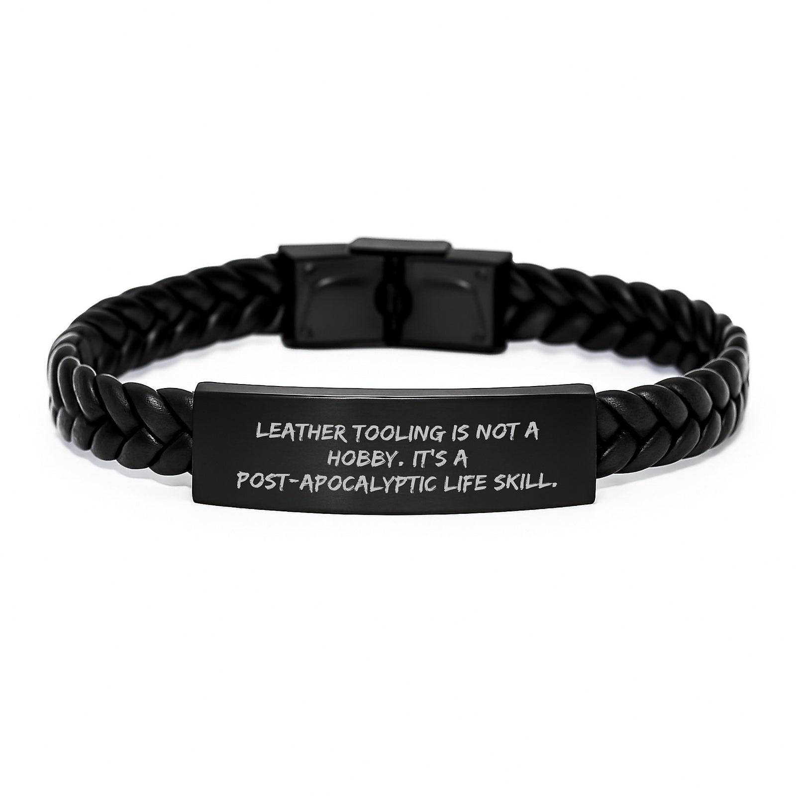 Funny Leather Tooling Gifts for Men Friends - Interlaced Leather Bracelet, Gifts from Men to Leather Tooling Enthusiasts on Birthday - Image 1