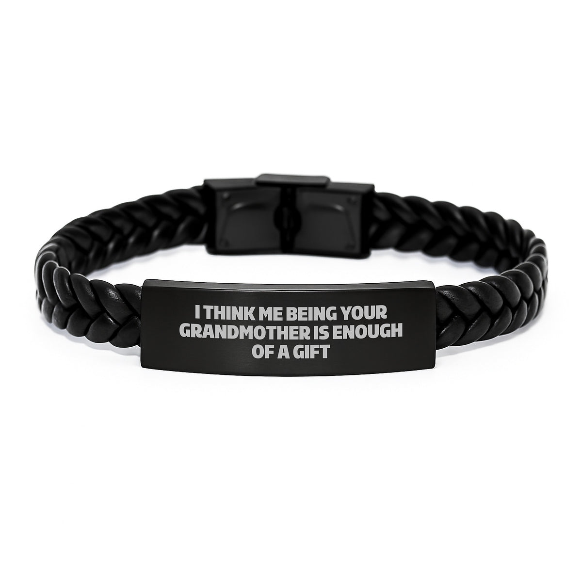 Grandmother&#39;s Love, Interlaced Leather Bracelet Gift from Family, Cute Inspirational Quote, Graduation Unique Gifts for Her - Image 1