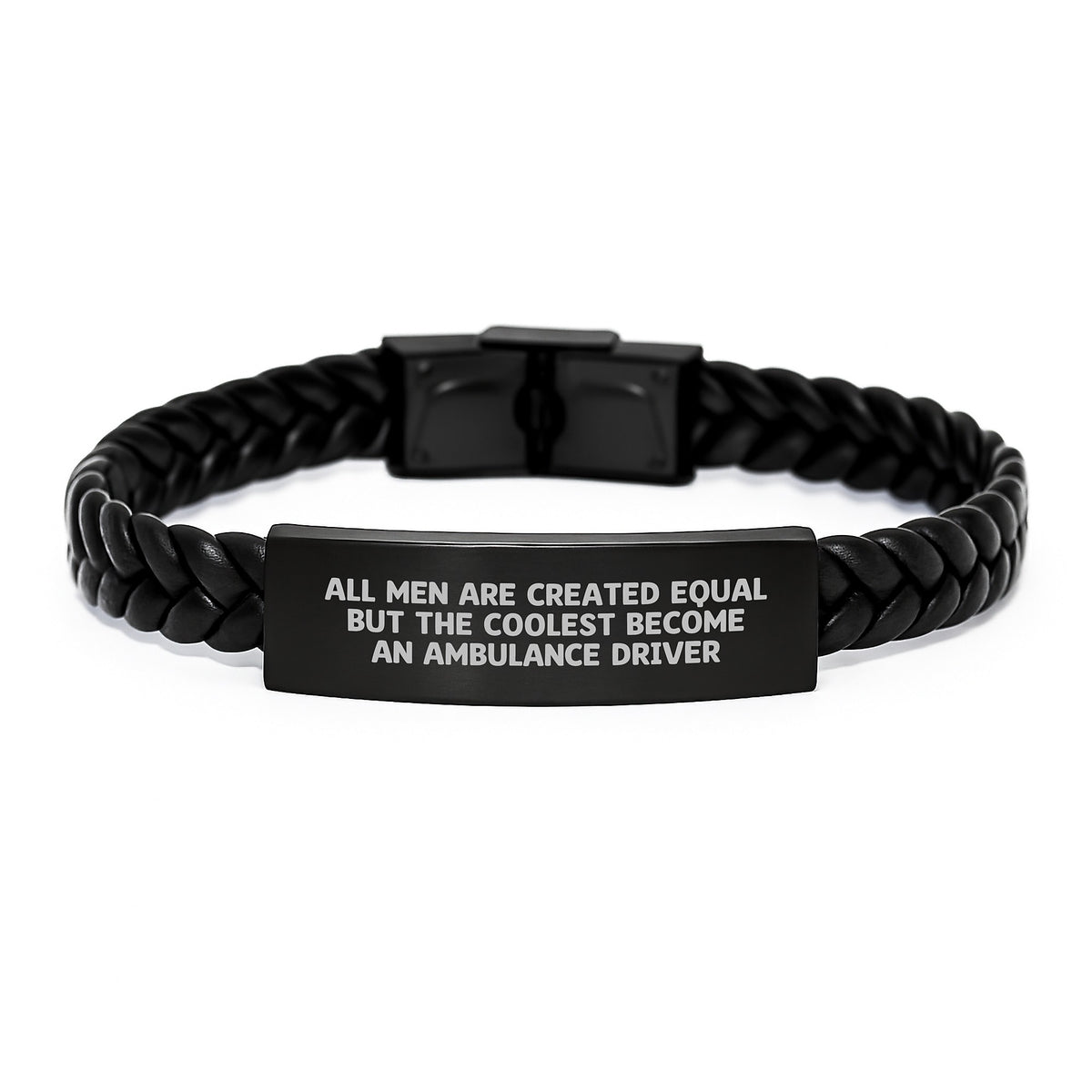 Funny Ambulance Driver Gifts from Men, Ambulance Driver Interlaced Leather Bracelet, Christmas Unique Gifts for Ambulance Driver Enthusiasts - Image 1