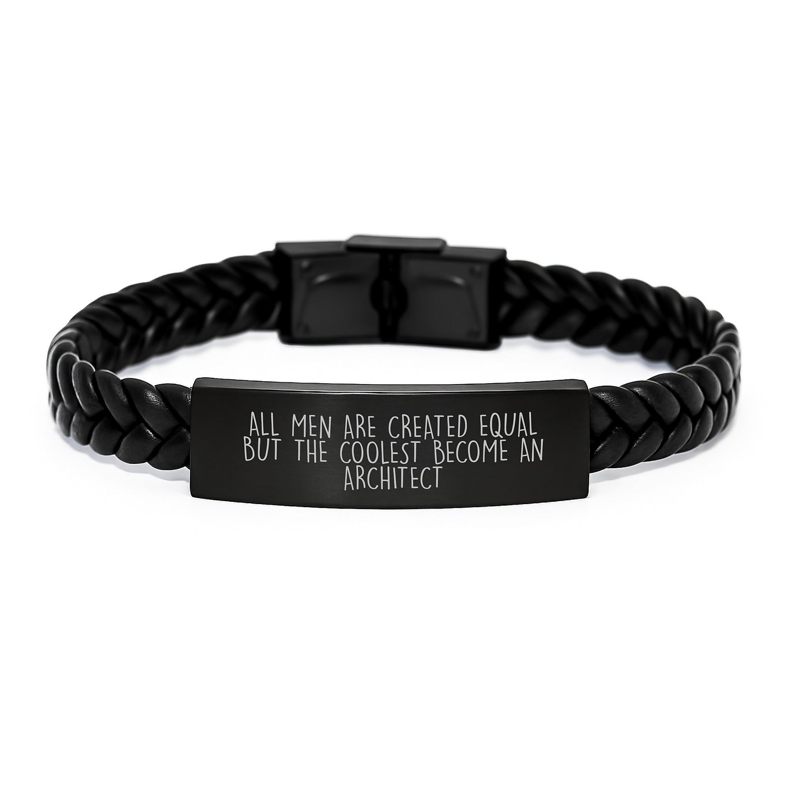 Architect Inspirational Gifts, Funny Quote Interlaced Leather Bracelet for Men, Unique Graduation Presents from Friends, Coworkers or Family - Image 1