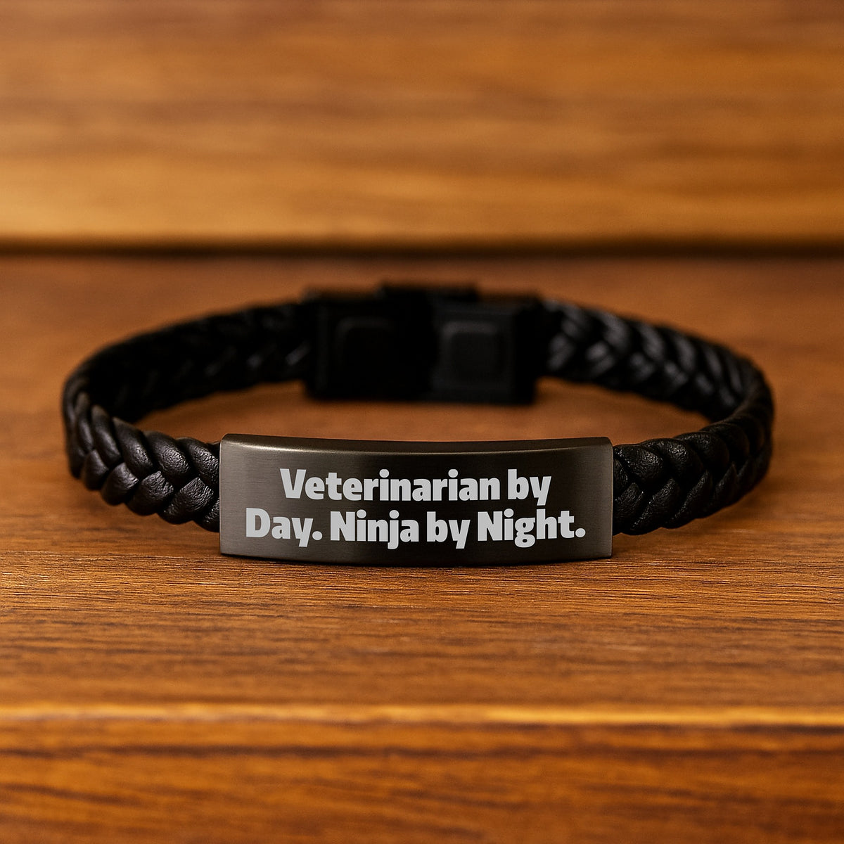 Funny Veterinarian Interlaced Leather Bracelet Gifts from Friends for Veterinarian By Day. Ninja By Night. Graduation Unique - Image 2