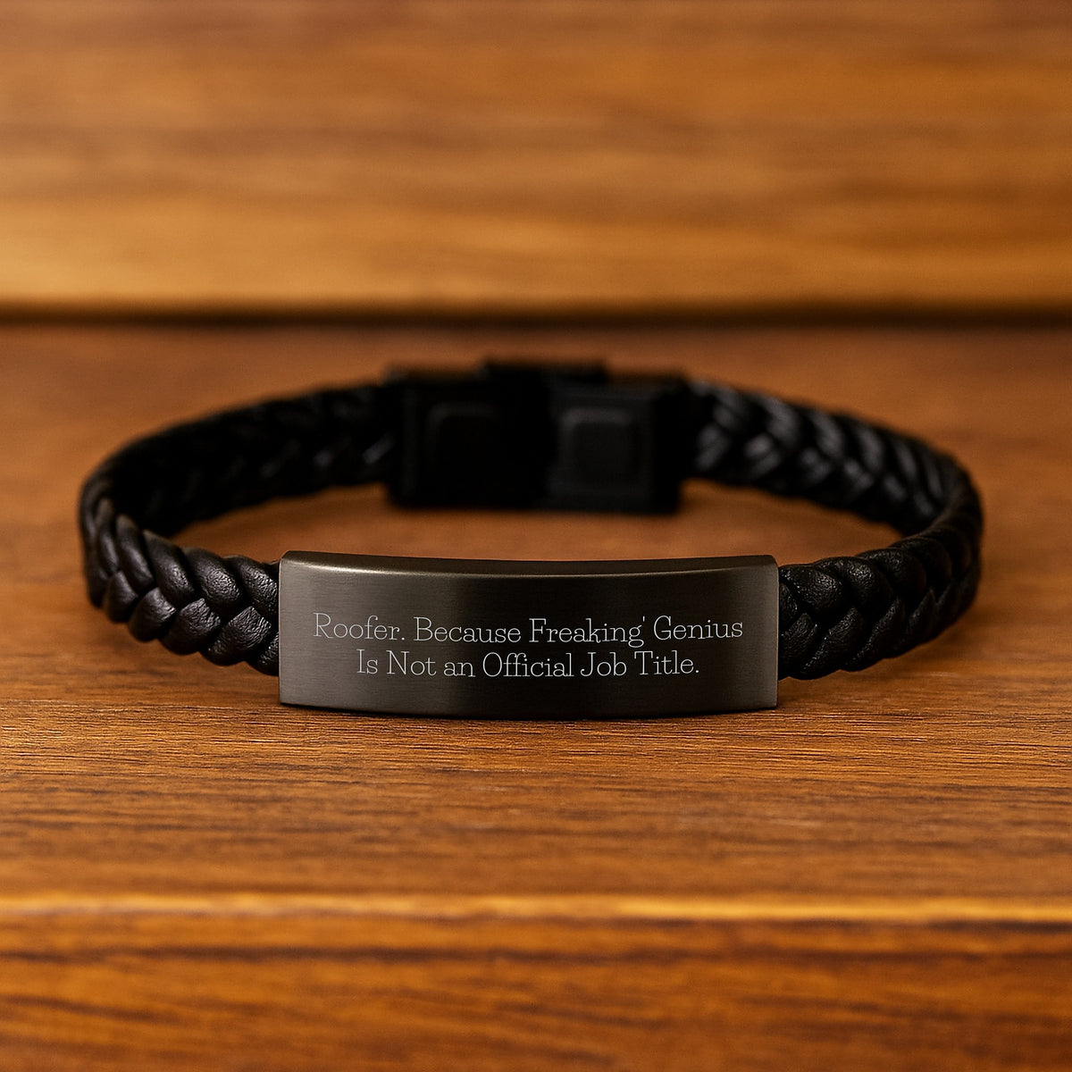 Roofer Keepsake Interlaced Leather Bracelet for Him Birthday Gift - Image 2