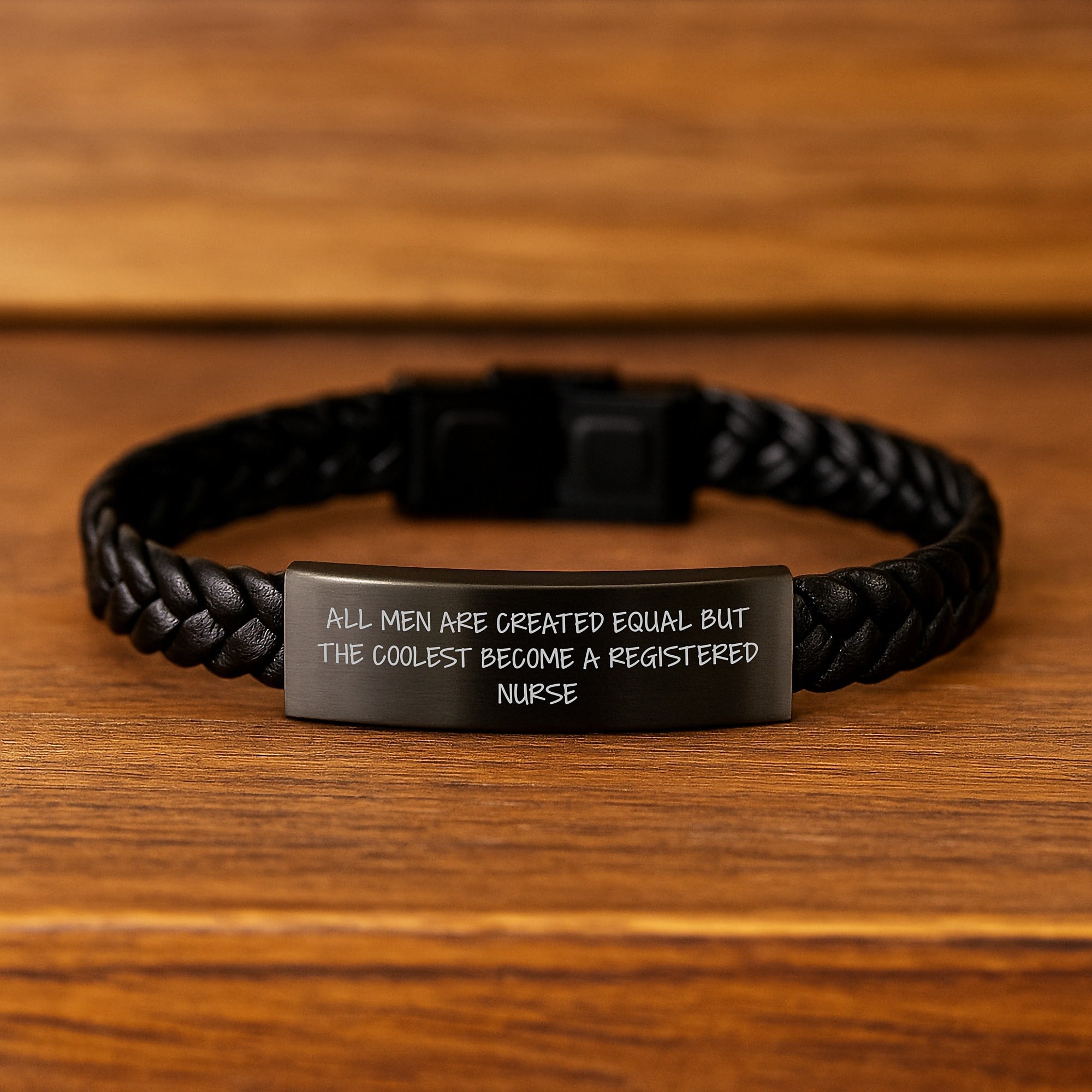 Funny Quote Bracelet for Registered Nurse, Unique Gifts for Men, Christmas Unique Gifts from Coworkers to Registered Nurse, Interlaced Leather Bracelet - Image 2