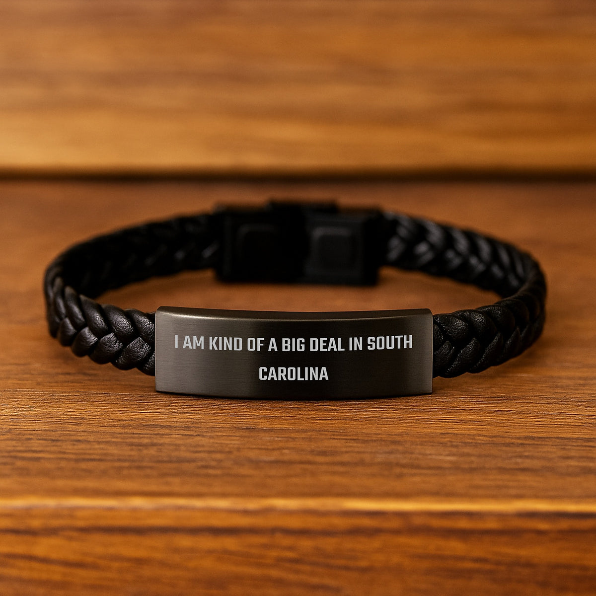 Funny South Carolina Gifts from Men to Friends - Interlaced Leather Bracelet with Engraved 'I Am Kind Of A Prime Selection In South Carolina' Quote for Him - Christmas Unique Gifts - Image 2