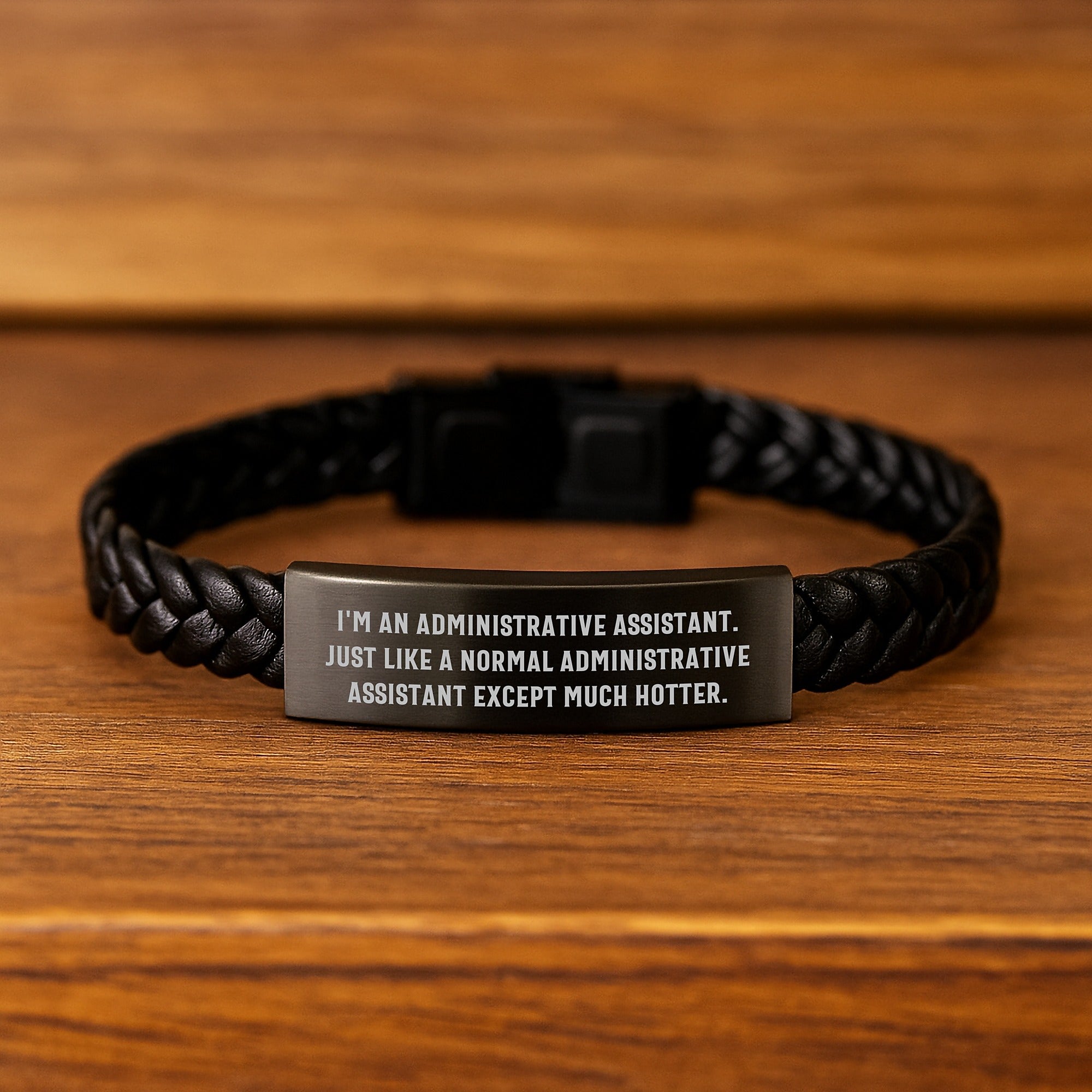 Administrative Assistant Gifts, Funny Quote Interlaced Leather Bracelet, Christmas Unique Presents from Coworkers to Office Staff - Image 2
