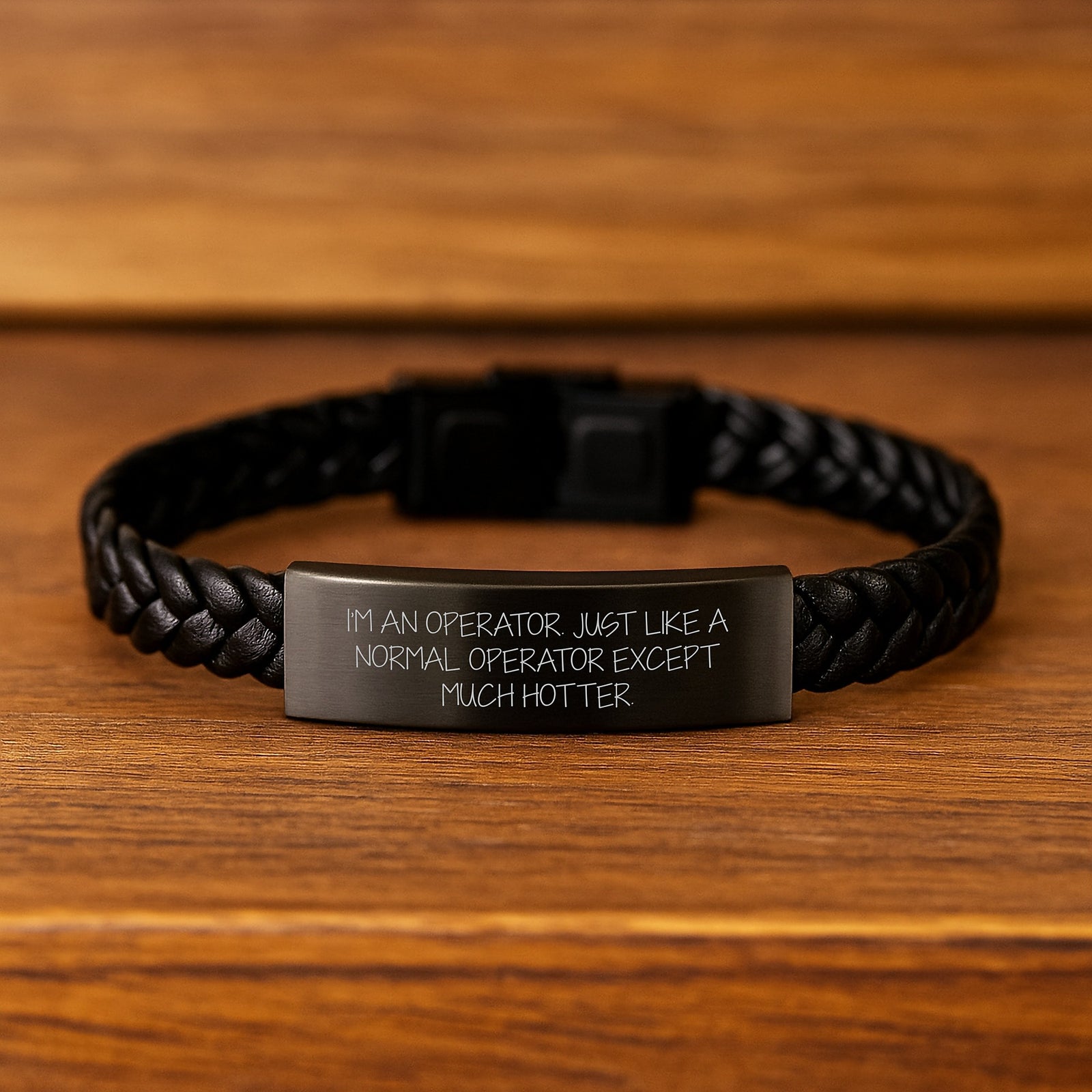 Funny Operator Gifts for Men - Interlaced Leather Operator Bracelet, Gifts from Friends, Inspirational Quote 'I'm An Operator' - Image 2