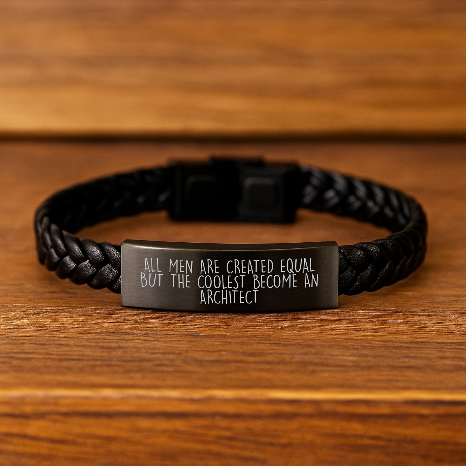 Architect Inspirational Gifts, Funny Quote Interlaced Leather Bracelet for Men, Unique Graduation Presents from Friends, Coworkers or Family - Image 2