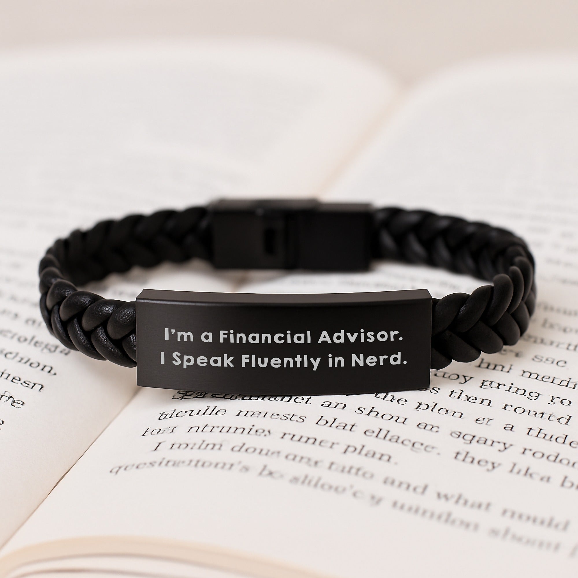 Funny Financial Advisor Gifts from Friends, 'I'm A Financial Advisor. I Speak Fluently In genius.' Inspired Interlaced Leather Bracelet for Men and Women Graduation Unique Gifts - Image 3