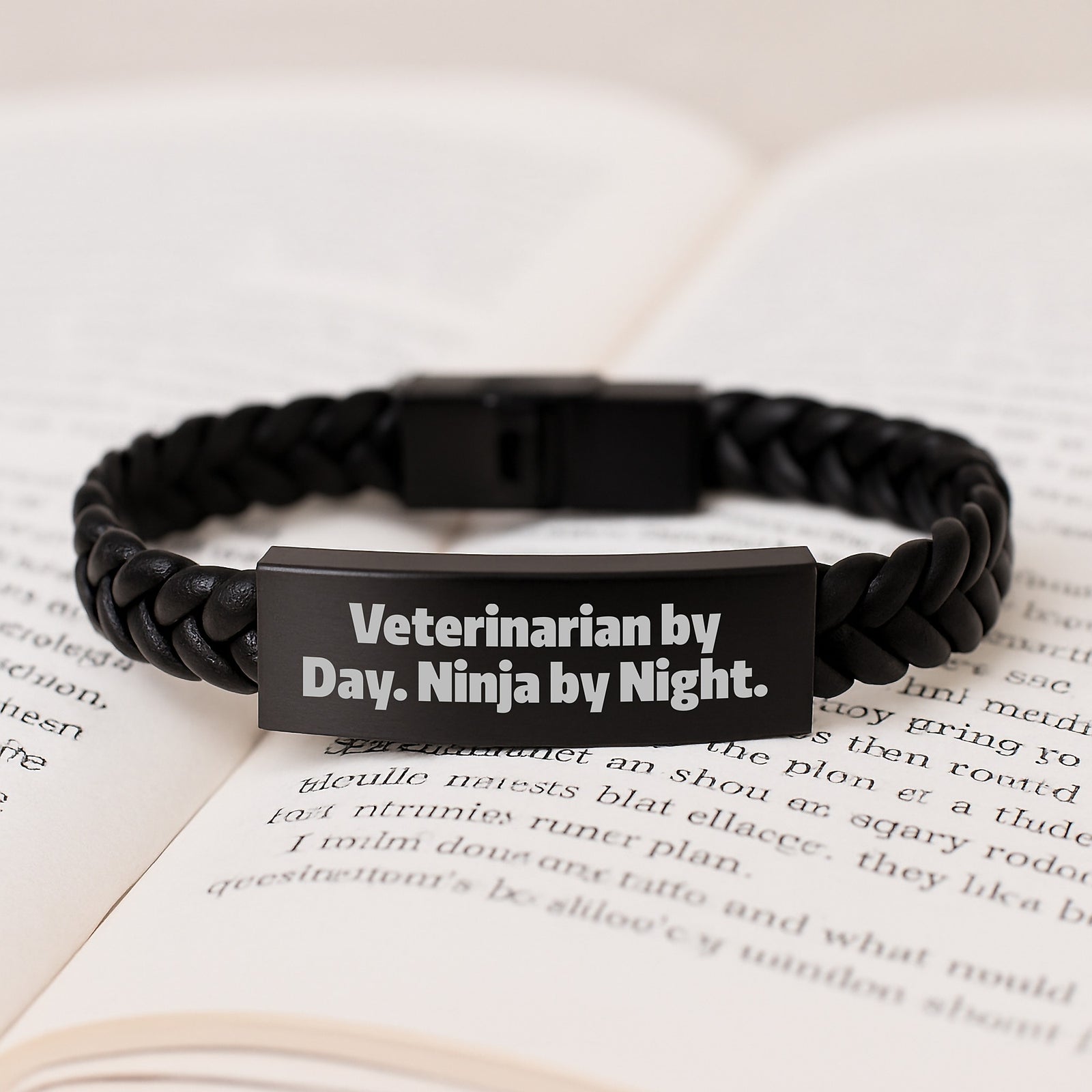 Funny Veterinarian Interlaced Leather Bracelet Gifts from Friends for Veterinarian By Day. Ninja By Night. Graduation Unique - Image 3
