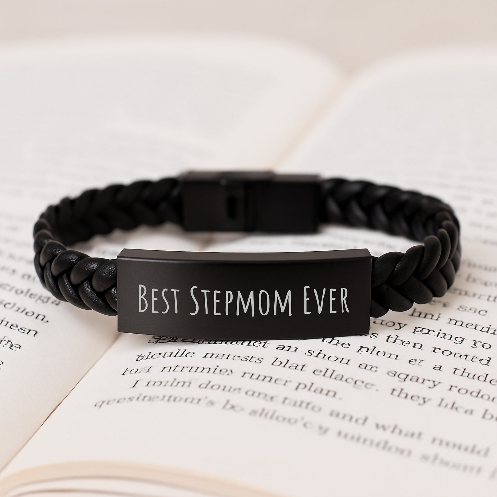 Funny Stepmom Ever Gifts - Interlaced Leather Bracelet for Birthday, Gifts from Mom to Stepmom, Unique Present for Best Stepmom Ever - Image 3