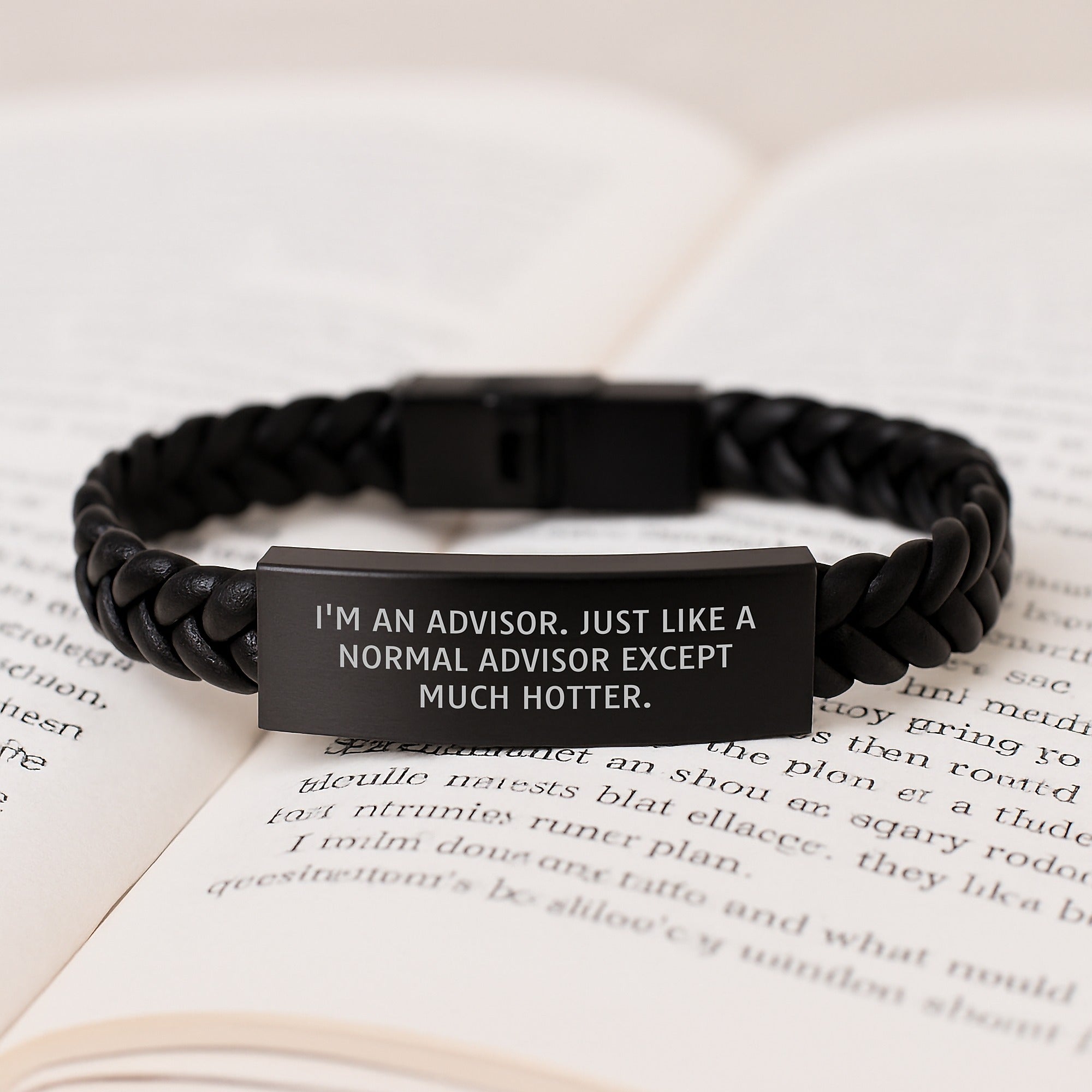 Funny Advisor Gifts from Men - Interlaced Leather Bracelet, 'I'm An Advisor. Just Like A Normal Advisor Except Much Hotter.', Christmas Unique Gifts for Advisor Friends - Image 3