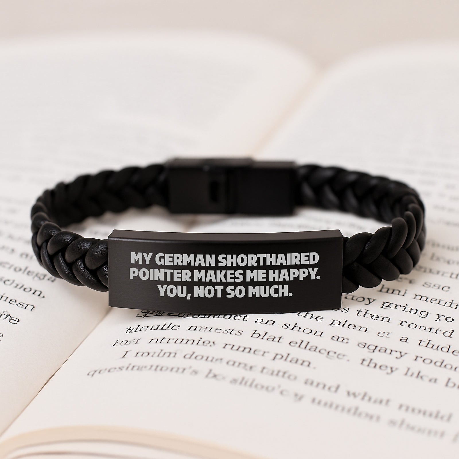 German Shorthaired Pointer Dog Gifts, Funny Quote Interlaced Leather Bracelet, Gifts from Friends for Him or Her Birthday Unique Gifts - Image 3