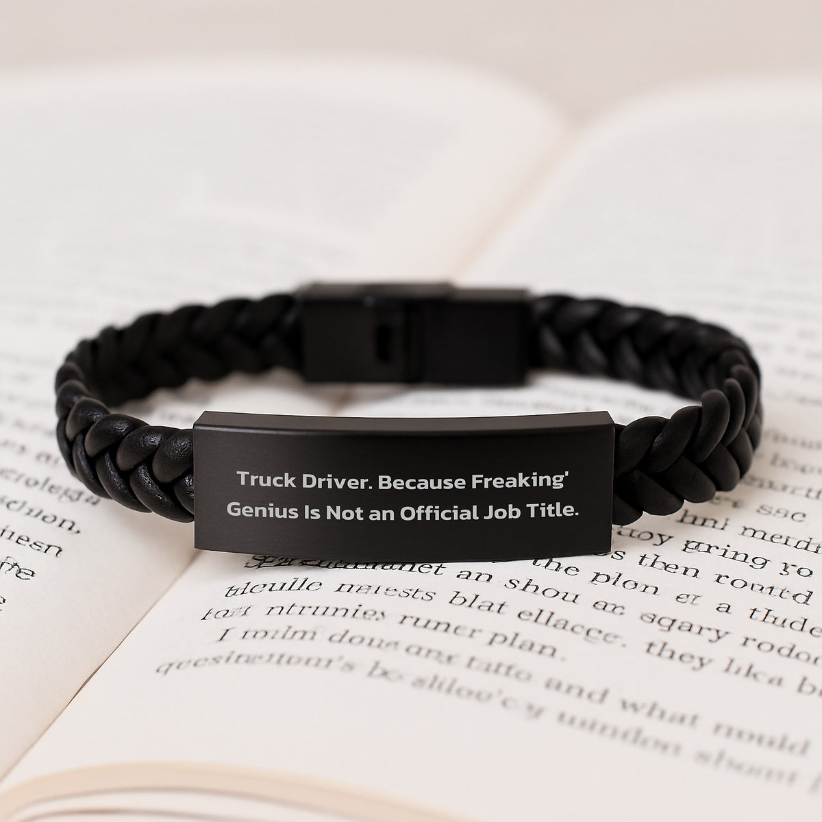 Funny Truck Driver Gifts for Men - Interlaced Leather Bracelet with Engraved Stainless Steel, PU Leather, and Funny Quote - Gifts from Friends to Truck Driver Graduation Unique Gifts - Image 3