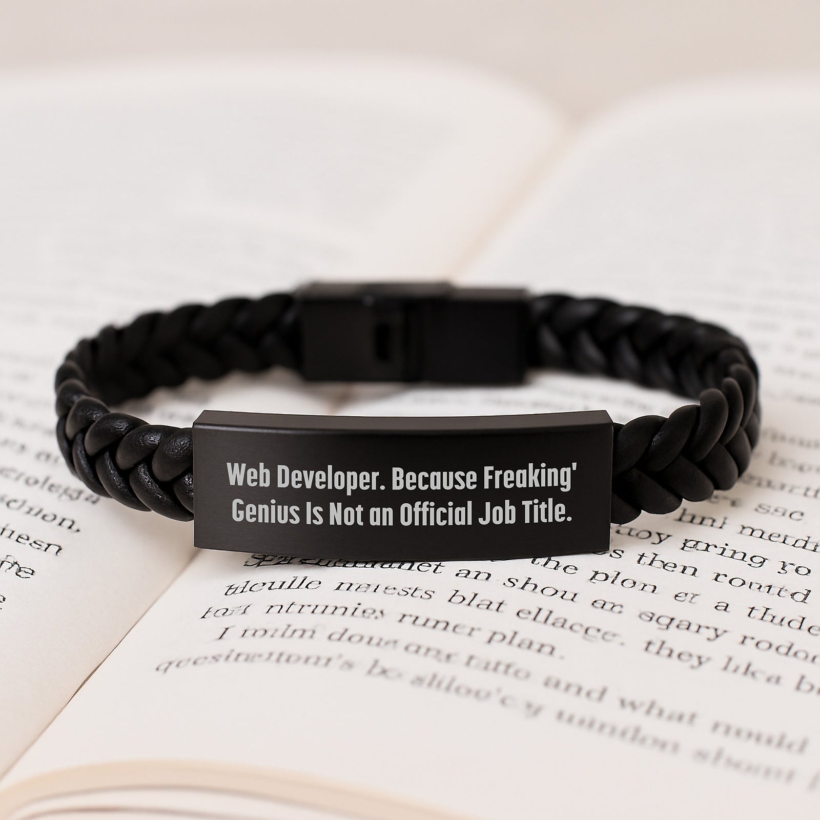 Web Developer Interlaced Leather Bracelet for Him Graduation Gift - Image 3