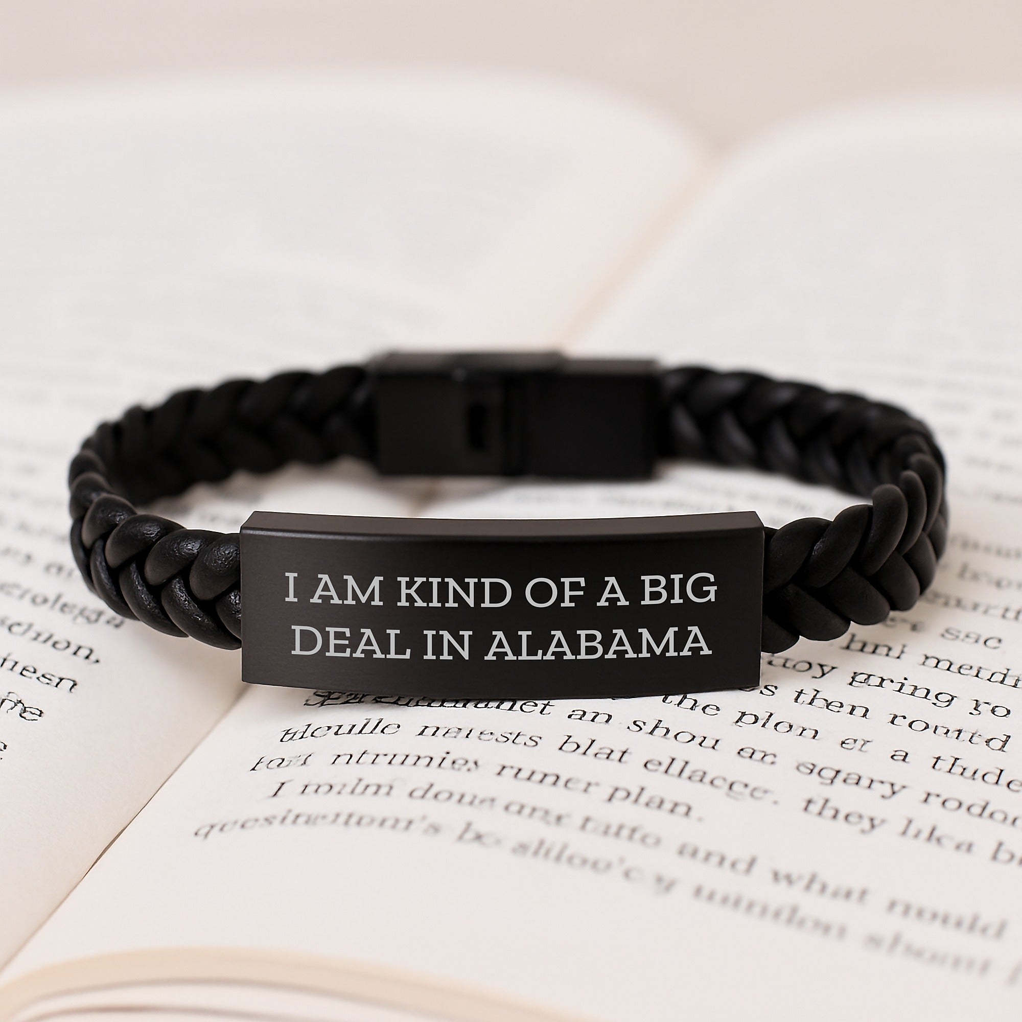 Funny Alabama Gifts for Men Interlaced Leather Bracelets with Quote 'I Am Kind Of A Prime Selection In Alabama' Christmas Unique Ideas - Image 3