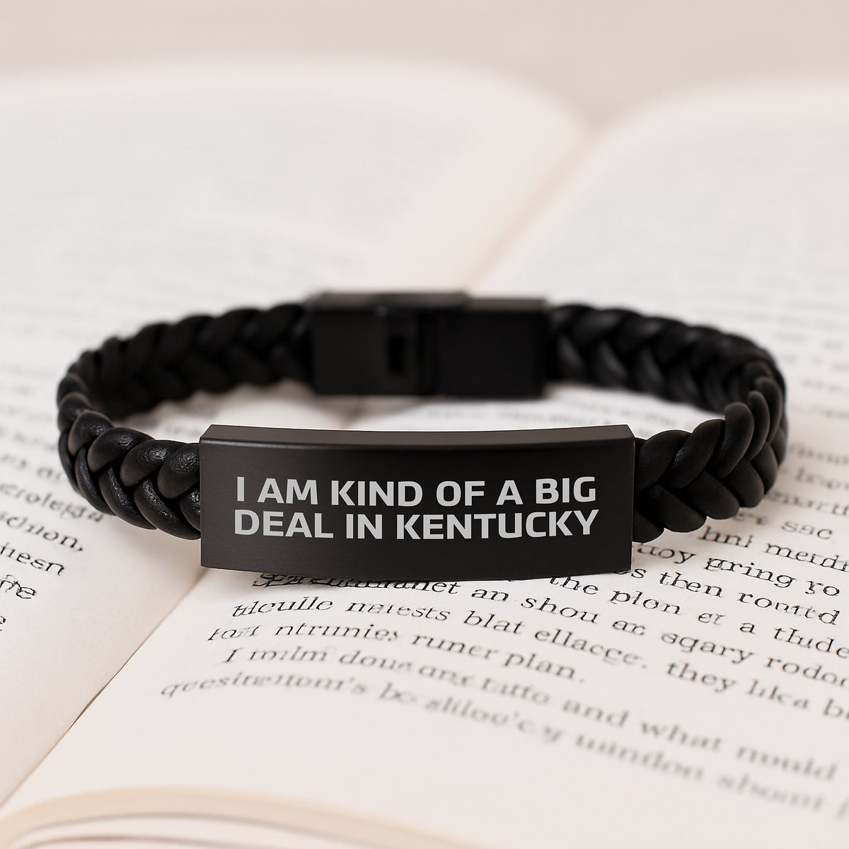 Funny Kentucky Gifts from Friends and Family - I Am Kind Of A Prime Selection In Kentucky Interlaced Leather Bracelet Birthday Unique Gifts for Men Women - Image 3