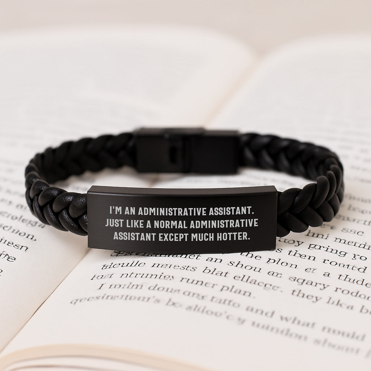Administrative Assistant Gifts, Funny Quote Interlaced Leather Bracelet, Christmas Unique Presents from Coworkers to Office Staff - Image 3