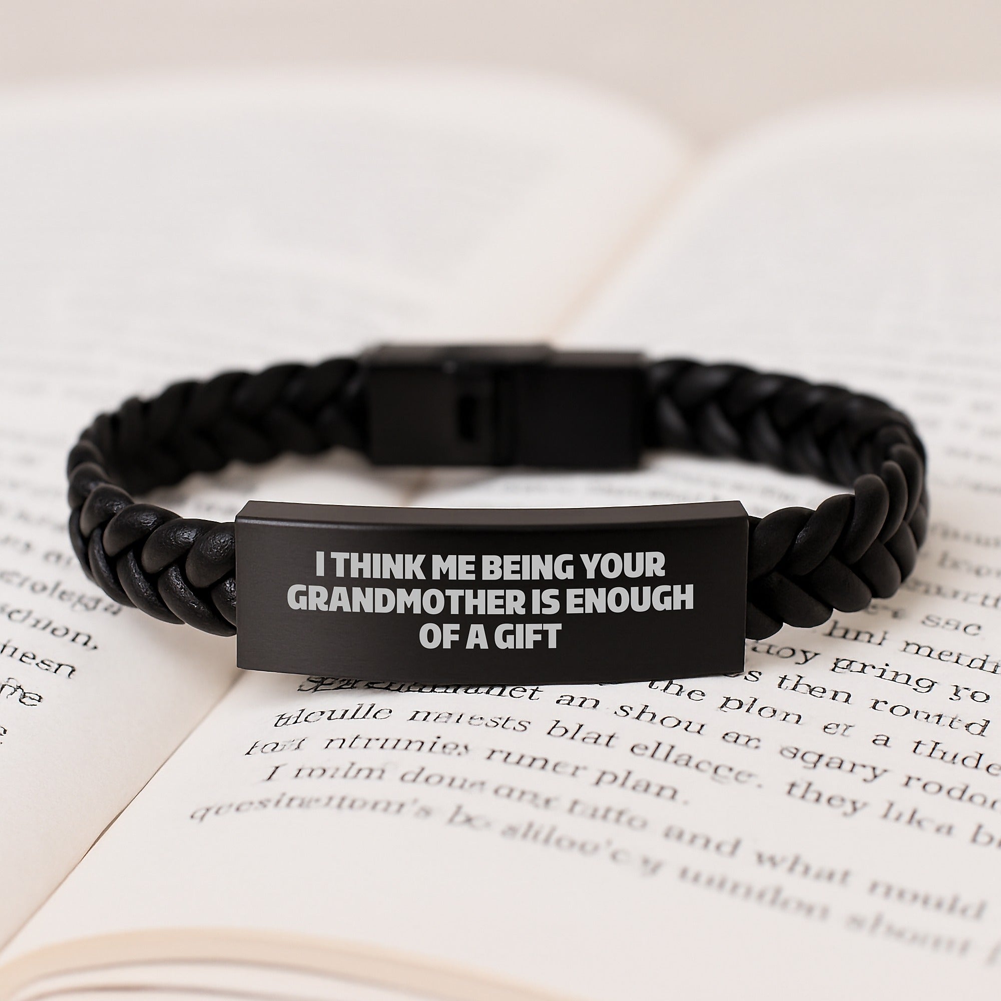 Grandmother's Love, Interlaced Leather Bracelet Gift from Family, Cute Inspirational Quote, Graduation Unique Gifts for Her - Image 3