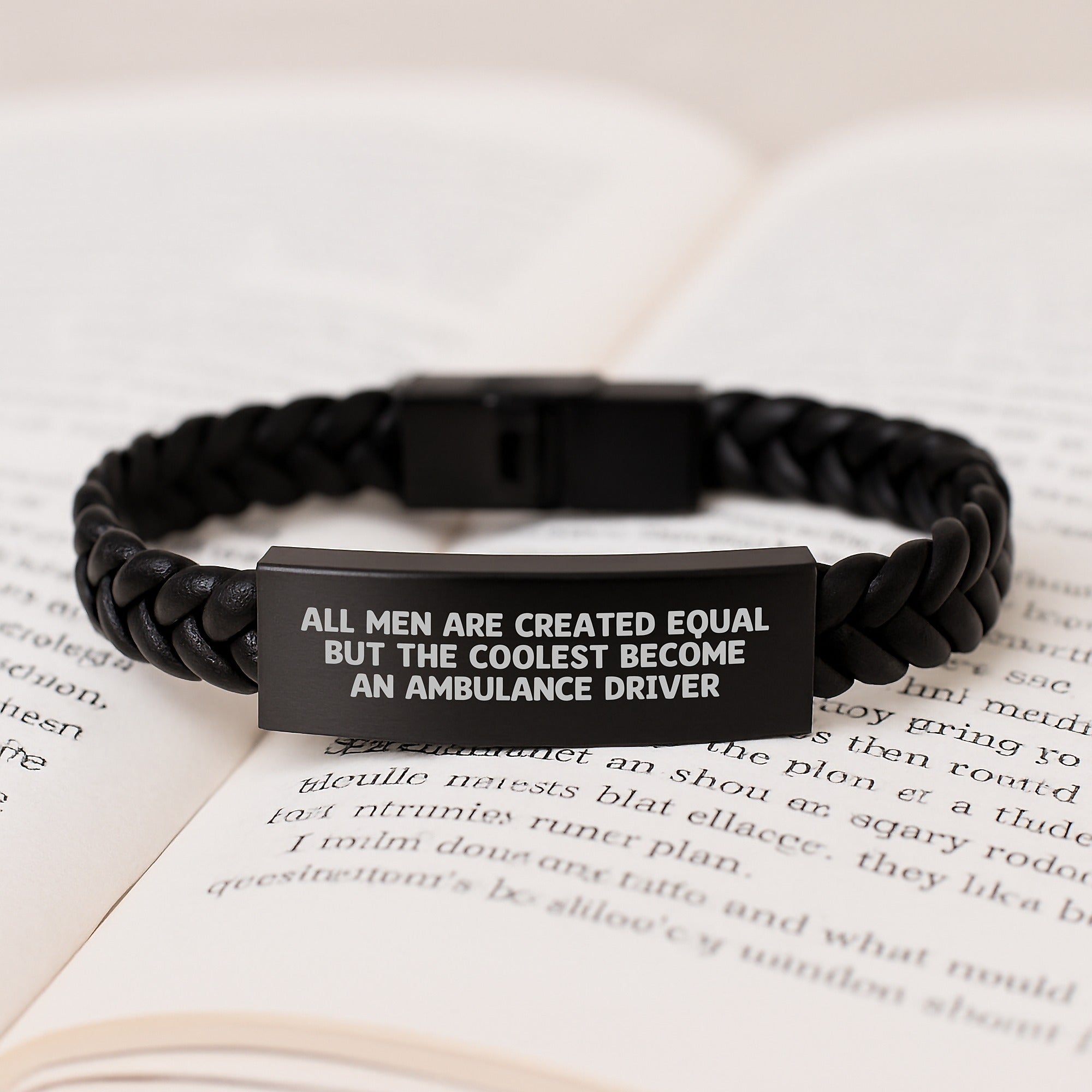 Funny Ambulance Driver Gifts from Men, Ambulance Driver Interlaced Leather Bracelet, Christmas Unique Gifts for Ambulance Driver Enthusiasts - Image 3