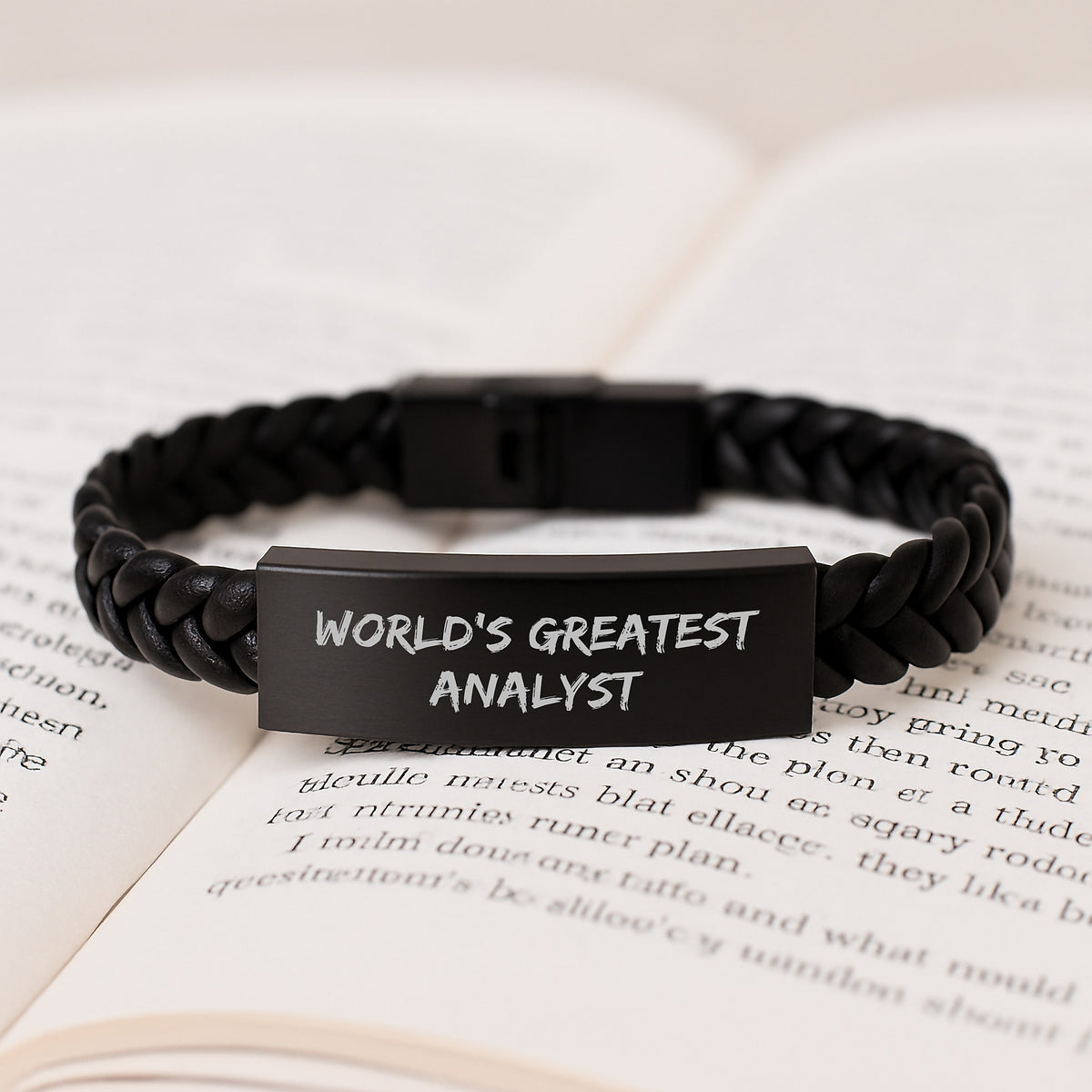 Funny Analyst Quote Engraved Interlaced Leather Bracelet for Valentine's Gifts from Loved Ones to Analyst Friends or Family Members - Image 3