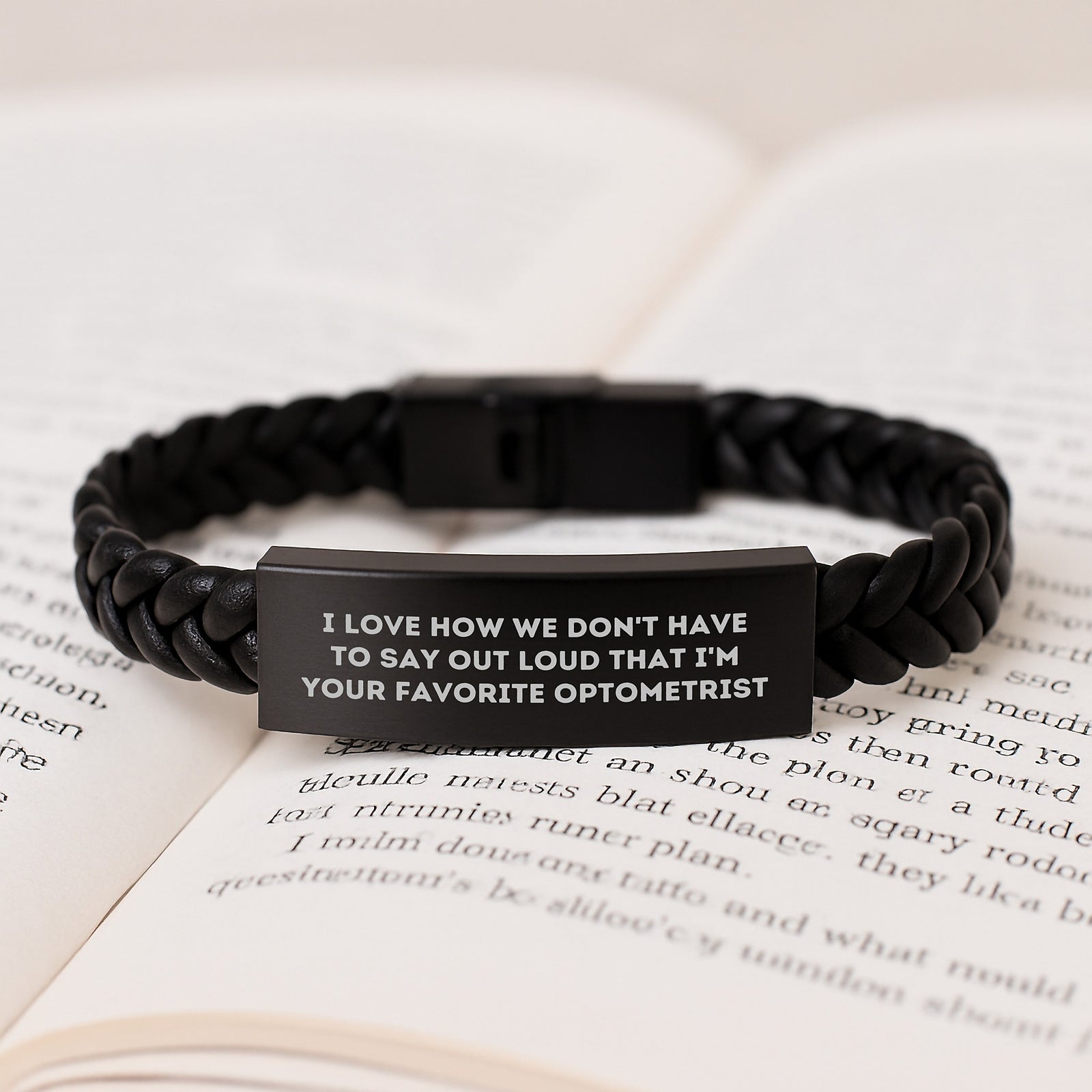 Funny Optometrist Gifts from Men - Interlaced Leather Bracelet for Valentine's Unique Gifts for Optometrist - Image 3