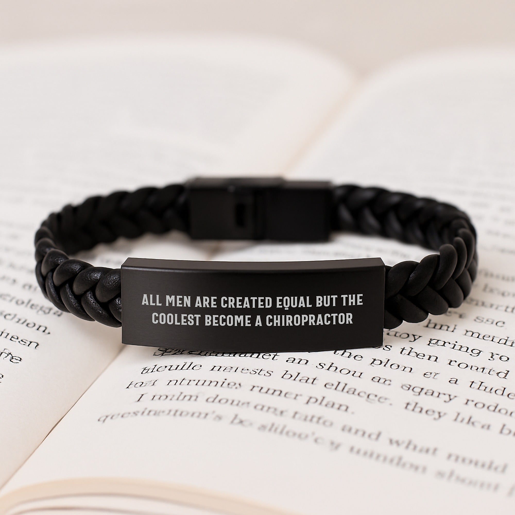 Chiropractor Funny Quote Interlaced Leather Bracelet Gifts for Men Birthday Unique Presents from Friends - Image 3