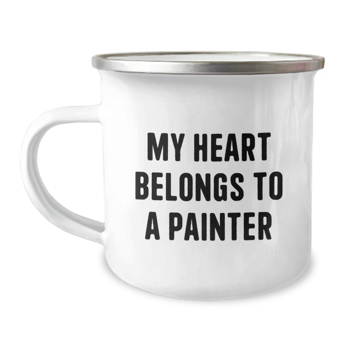 Funny Painter Inspirational Gifts for Men from Friends - 'My Heart Belongs To A Painter' Birthday Unique Mugs Camping Mug - Image 1