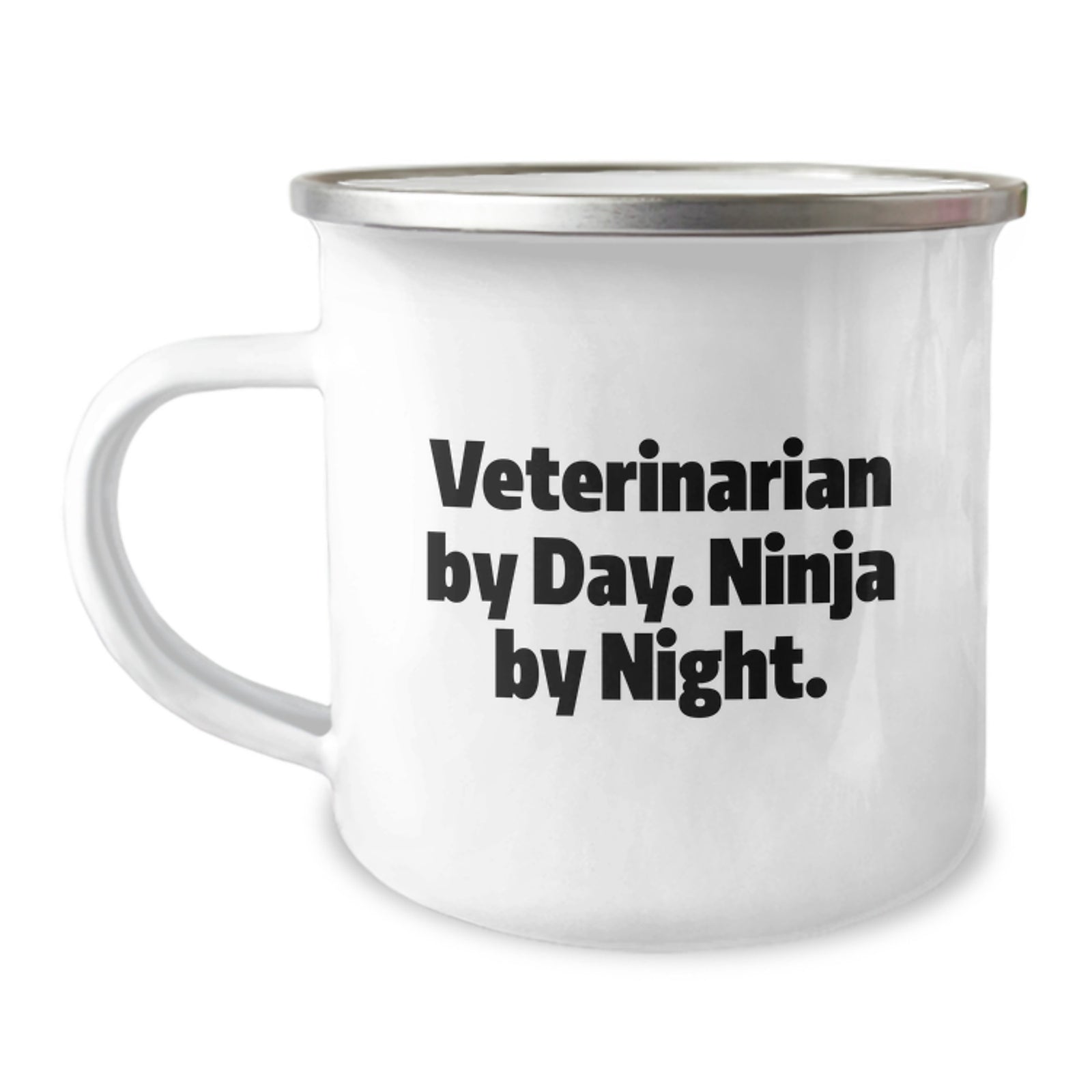 Funny Gifts from Men to Friends, Unique Veterinarian By Day. Ninja By Night. Camping Mugs for Graduation, Stainless Steel with Enamel Finish - Image 1