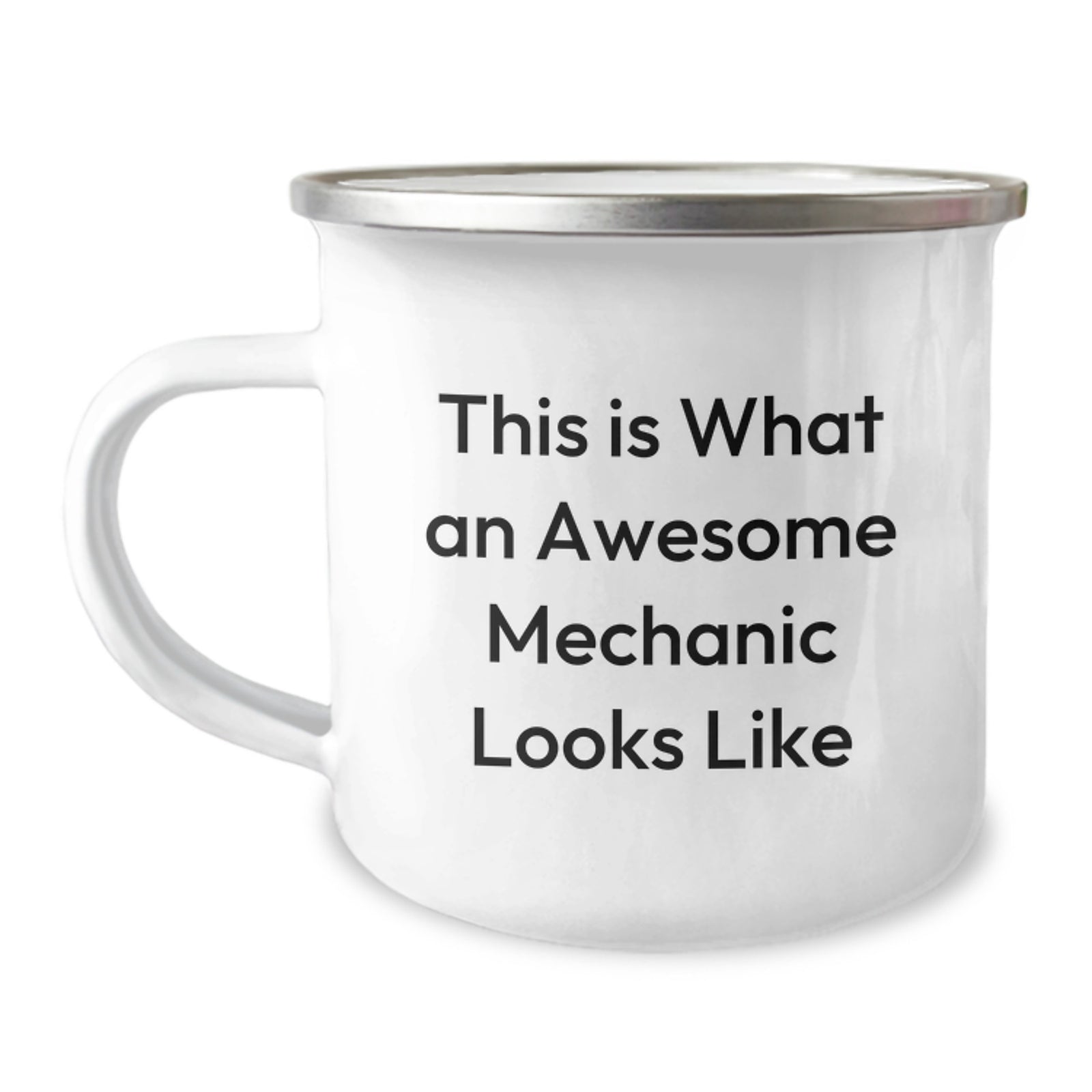 Funny Mechanic Gifts from Men, This Is What An Awesome Mechanic Looks Like Enamel Camping Mug for Mechanic Friends, Unique Christmas Unique Gifts for Mechanic Family - Image 1