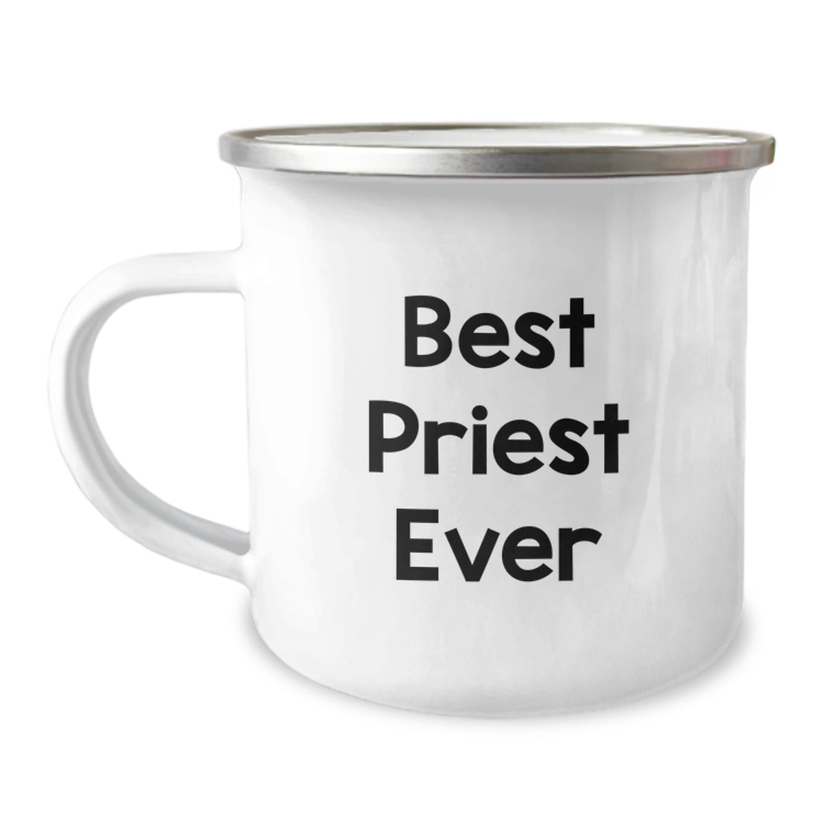 Funny Gifts from Men to Priest - Best Priest Ever Camping Mug, Perfect for Christmas Unique Gifts - 12 oz Stainless Steel with Enamel Finish - Image 1