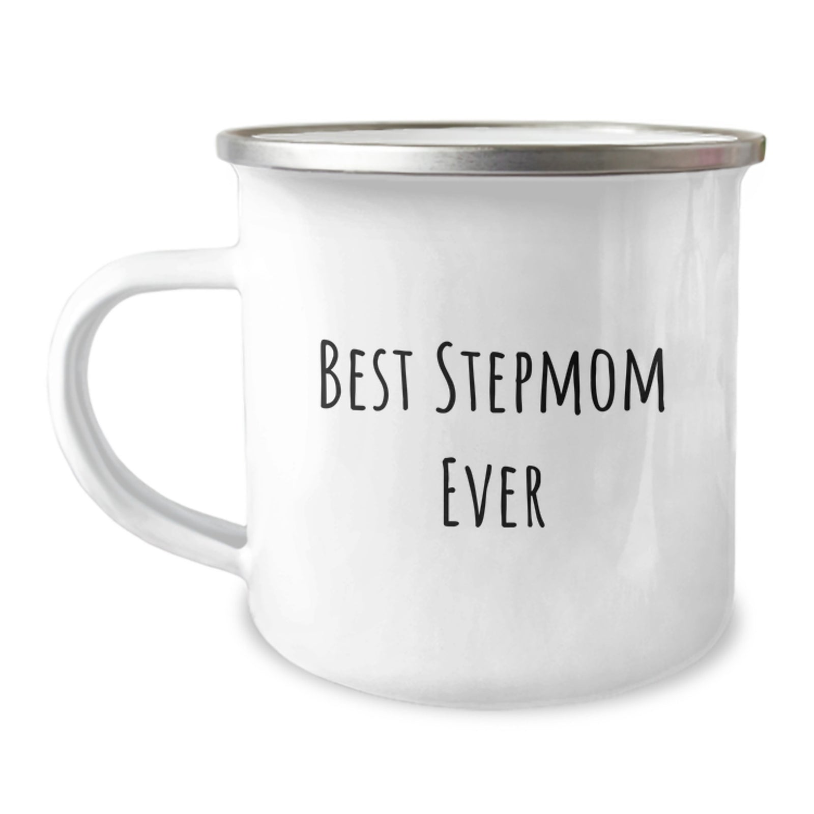 Funny Stepmom Gifts, Best Stepmom Ever Quote, 12 oz Camping Mug, Gifts from Family for Stepmom on Birthday - Image 1